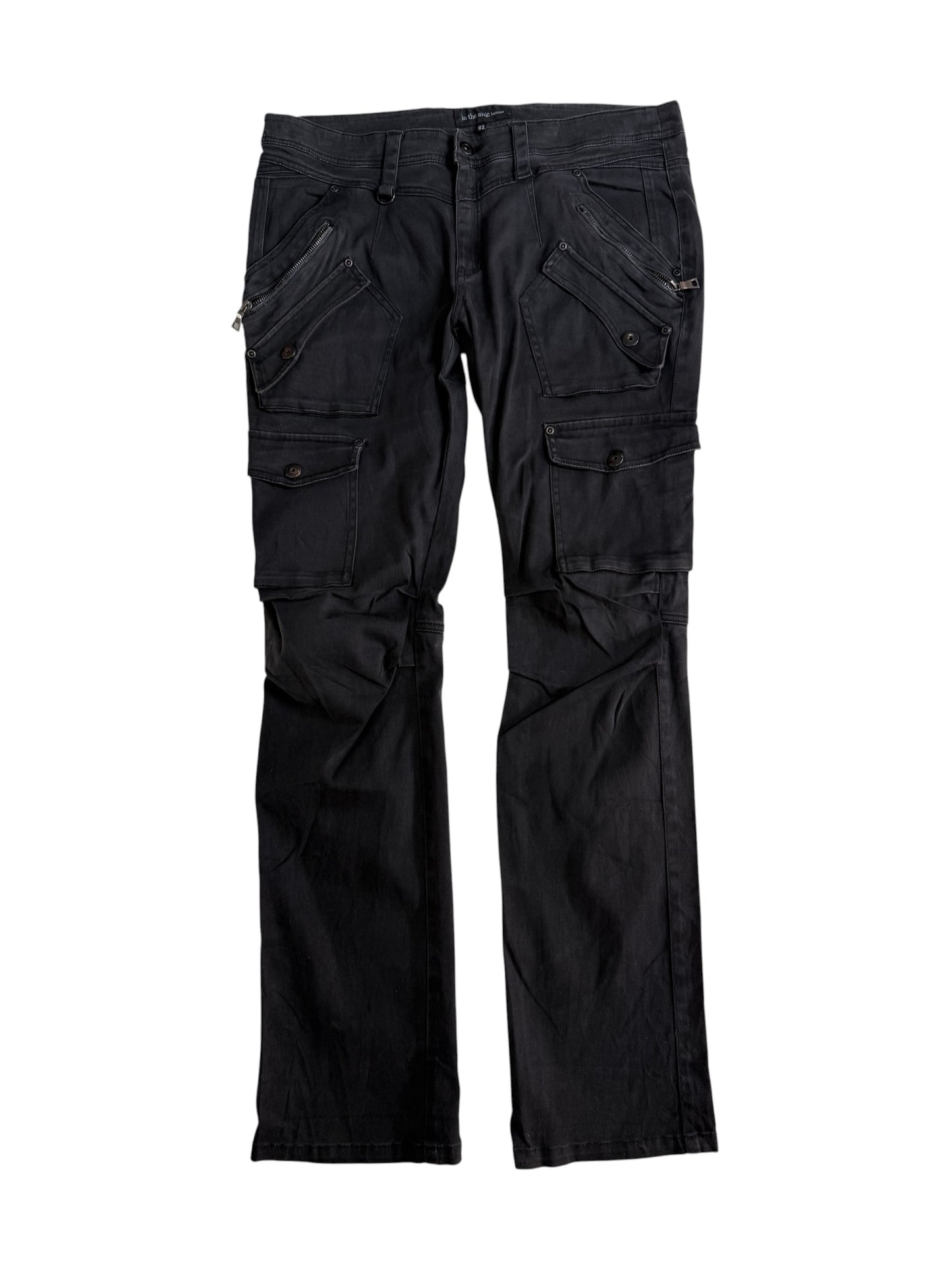 In The Attic Homme Multi Pocket Cargo Pants Black