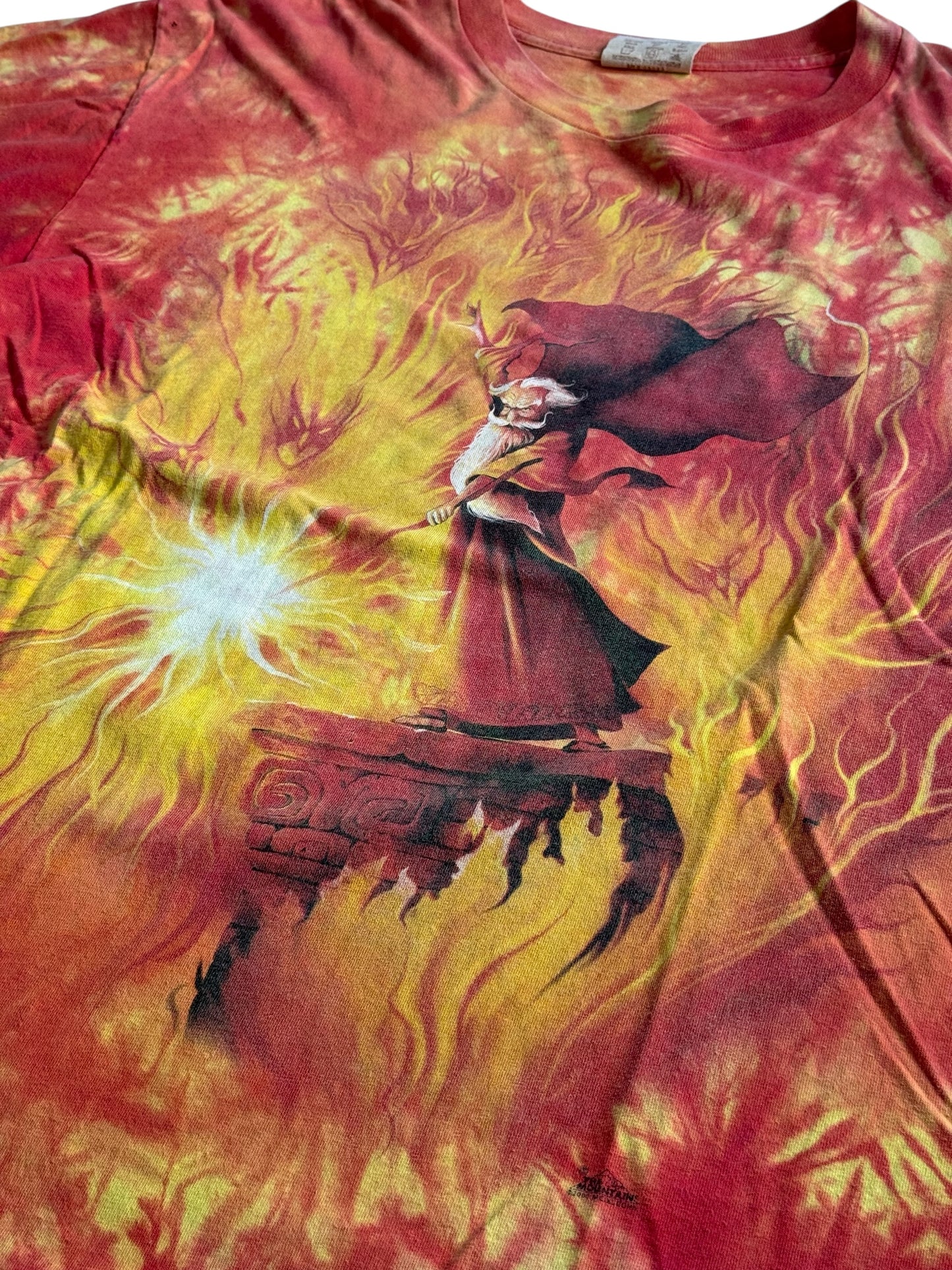 Vintage The Mountain Wizard Fire Graphic Tshirt Tie Dye
