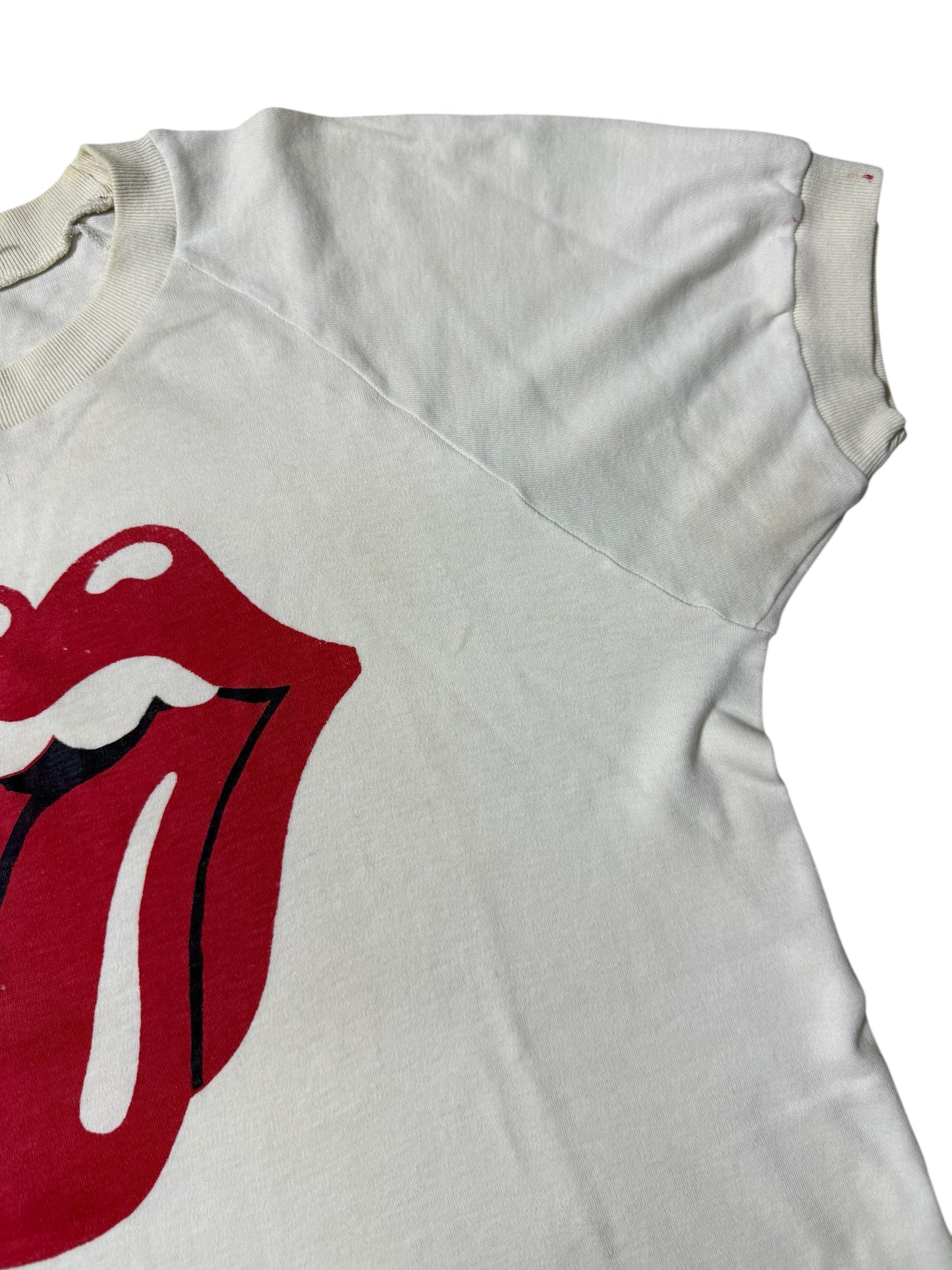 Vintage 1980s The Rolling Stones Tongue Logo Raglan Tshirt Speedo Australia