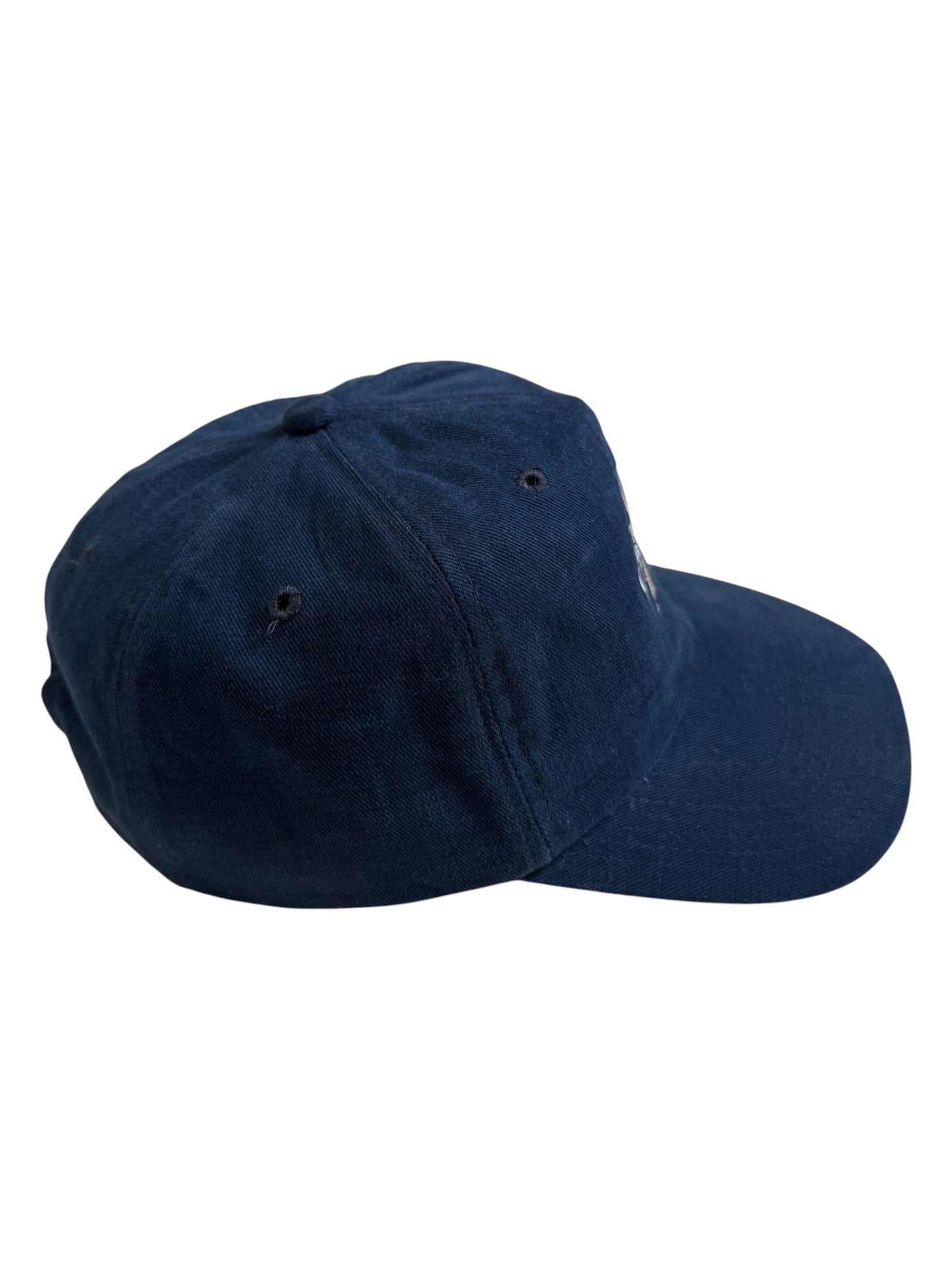 Vintage 1990s Calvin Klein Jeans CK Logo Navy Snapback Cap Made in USA