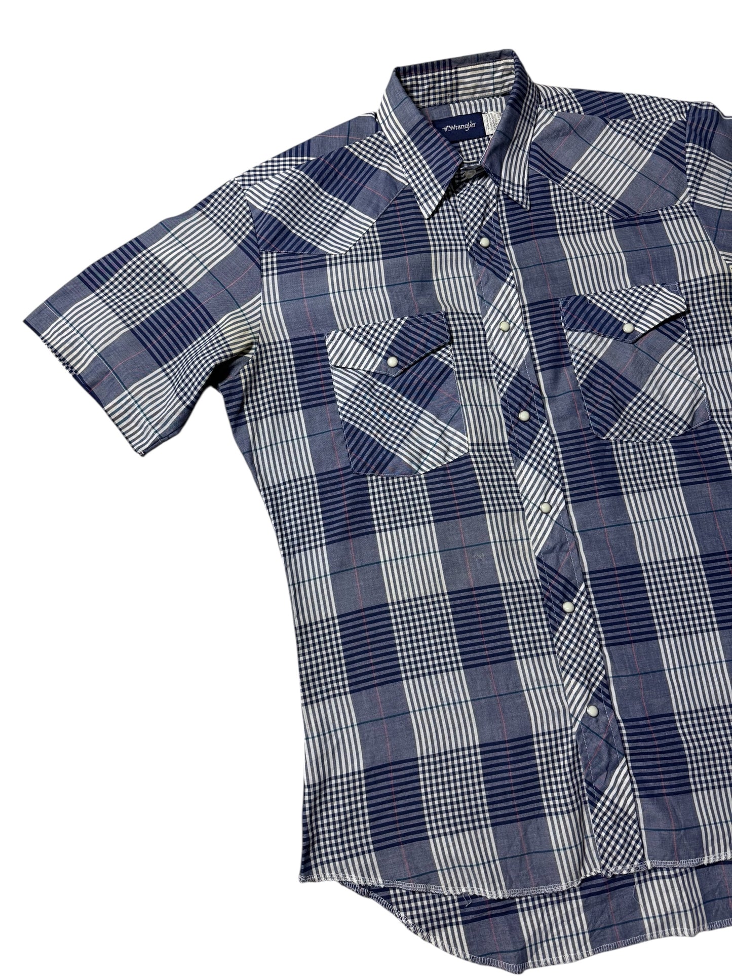 Vintage 1970s-80s Wrangler Plaid Western Shirt
