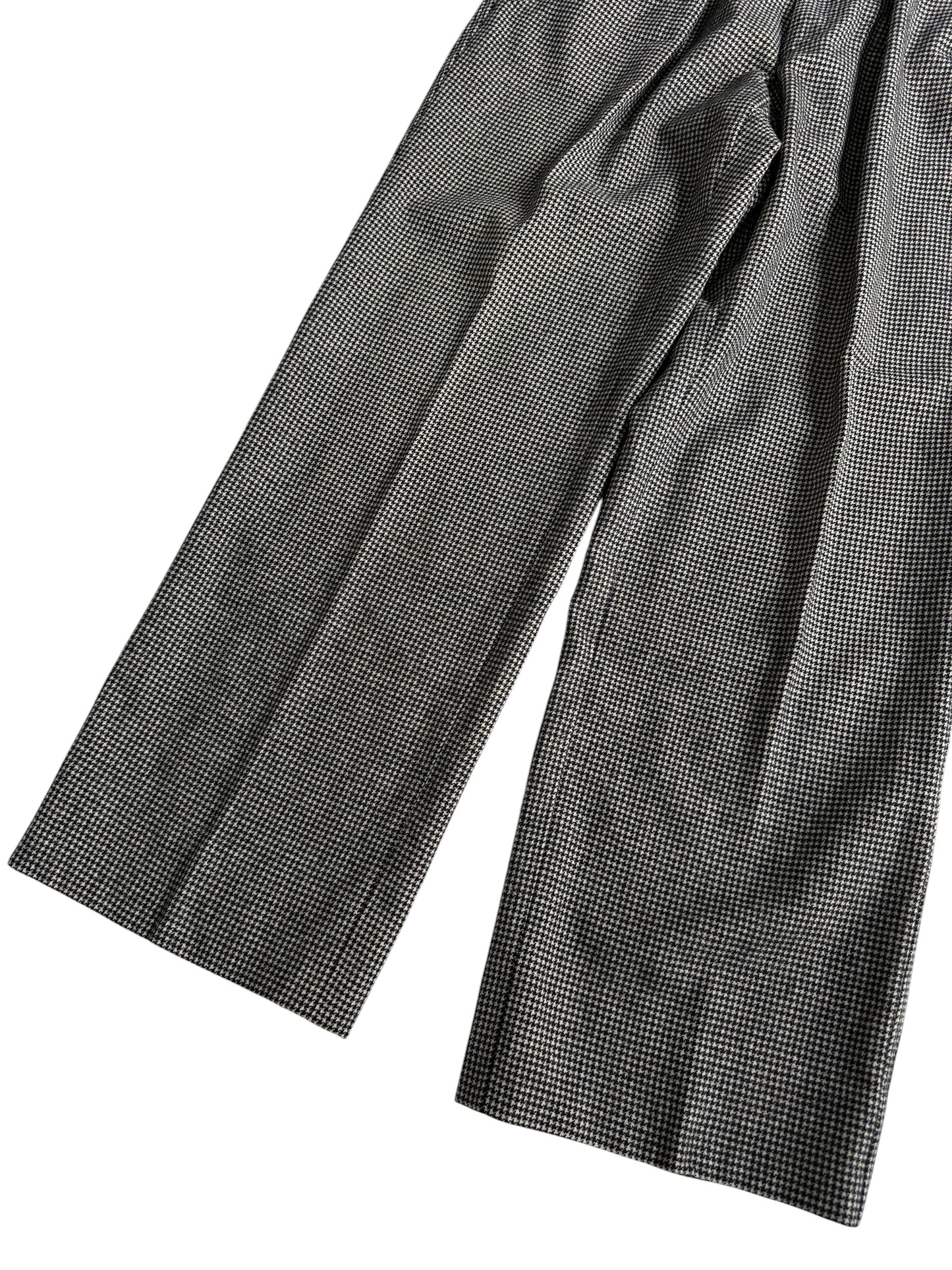 Vintage 1990s Polo Ralph Lauren Houndstooth Pleated Wool Trousers