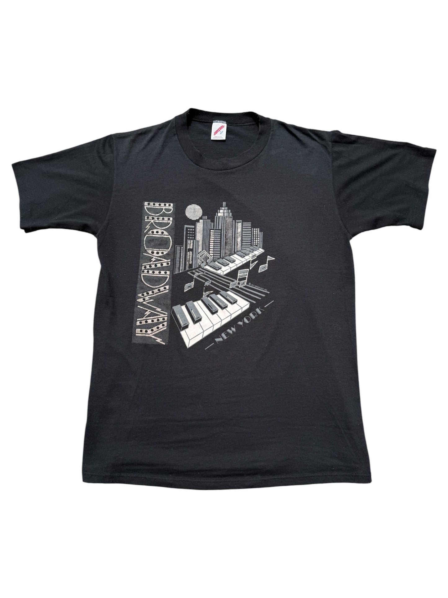Vintage Broadway New York Piano Skyline Tshirt