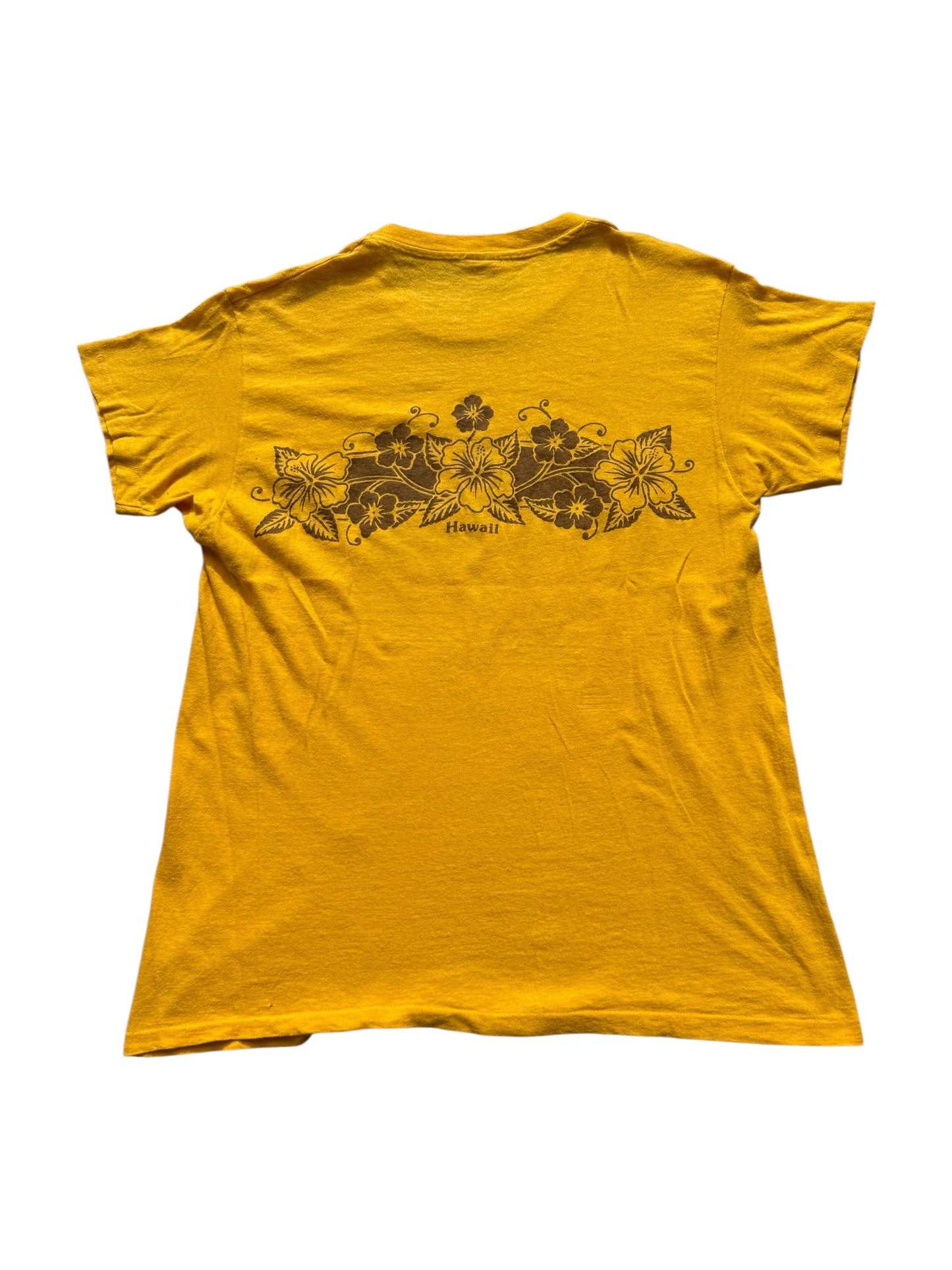 Vintage 70s Hanes Hawaii Hibiscus Tshirt Made in USA