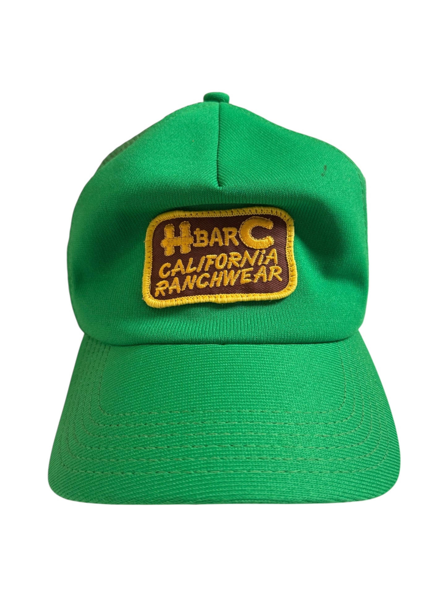 Vintage H Bar C California Ranchwear Green Mesh Trucker Cap Made in USA