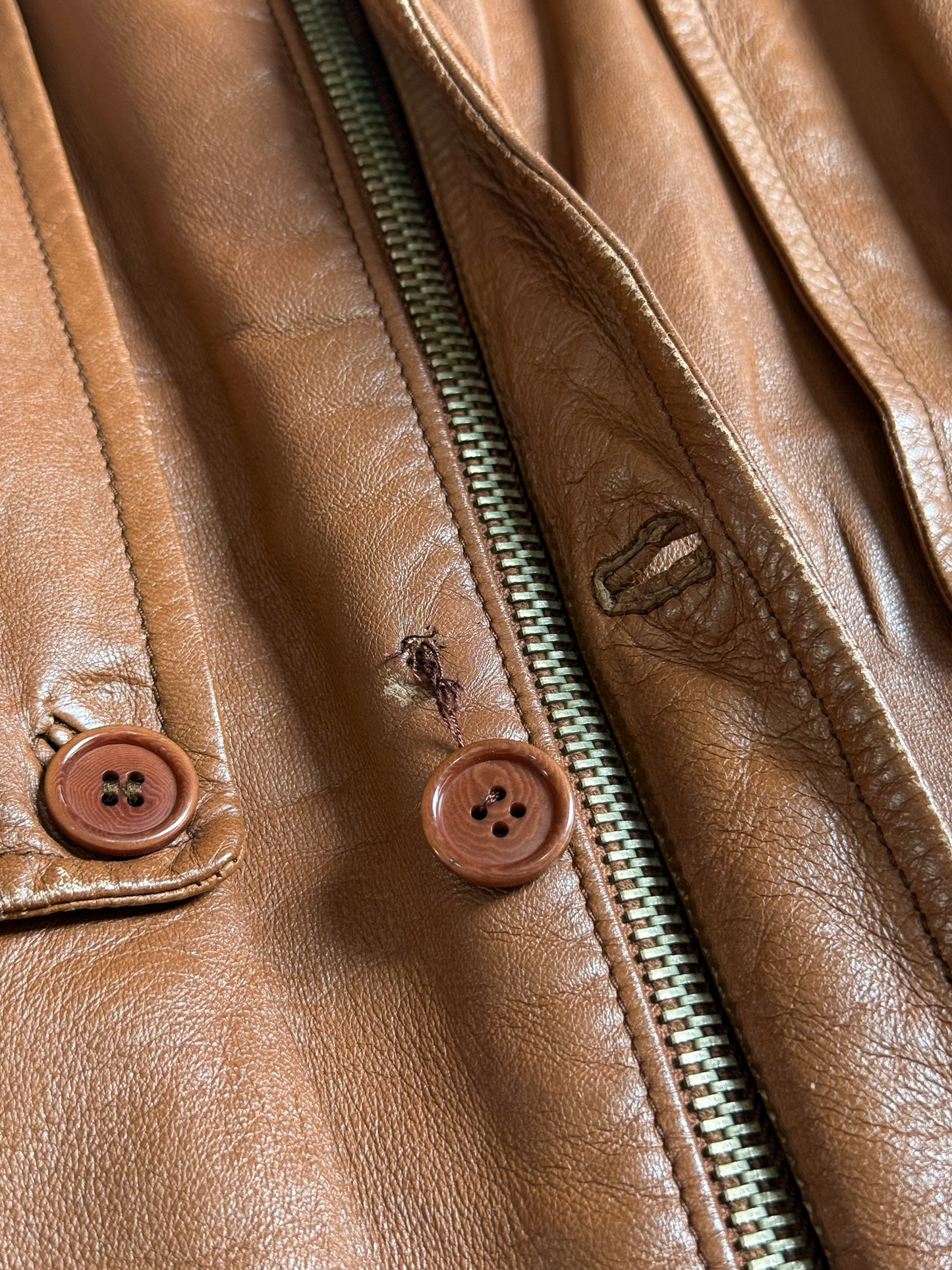 Vintage 1980s Valentino Pelle Brown Leather Belted Field Coat Made in Italy