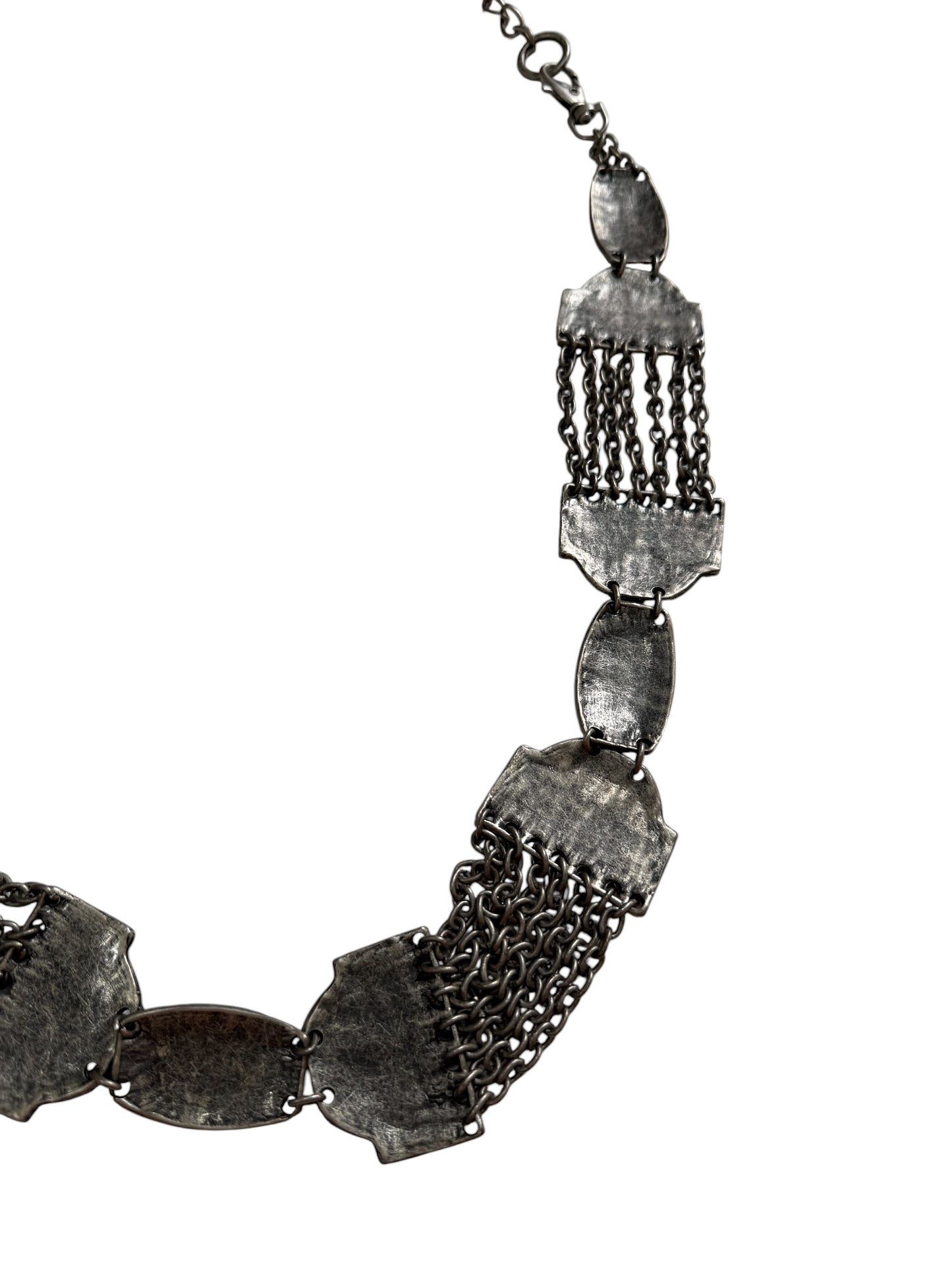 Vintage Gothic Ornate Chain Hip Belt Black Tone Boho Waist Chain Medieval Statement Accessory