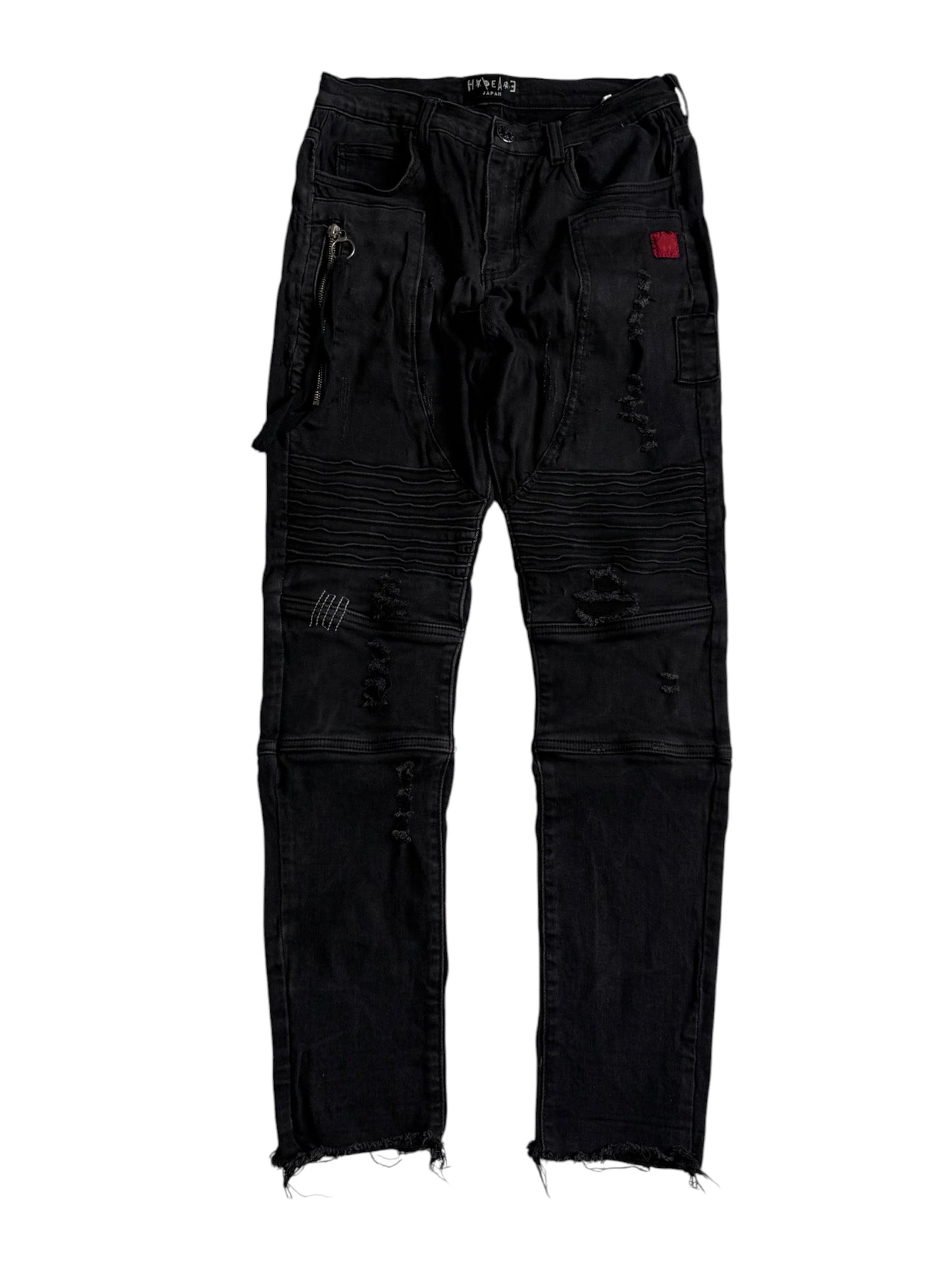 Happy Peace Japan Distressed Biker Punk Goth Denim Jeans