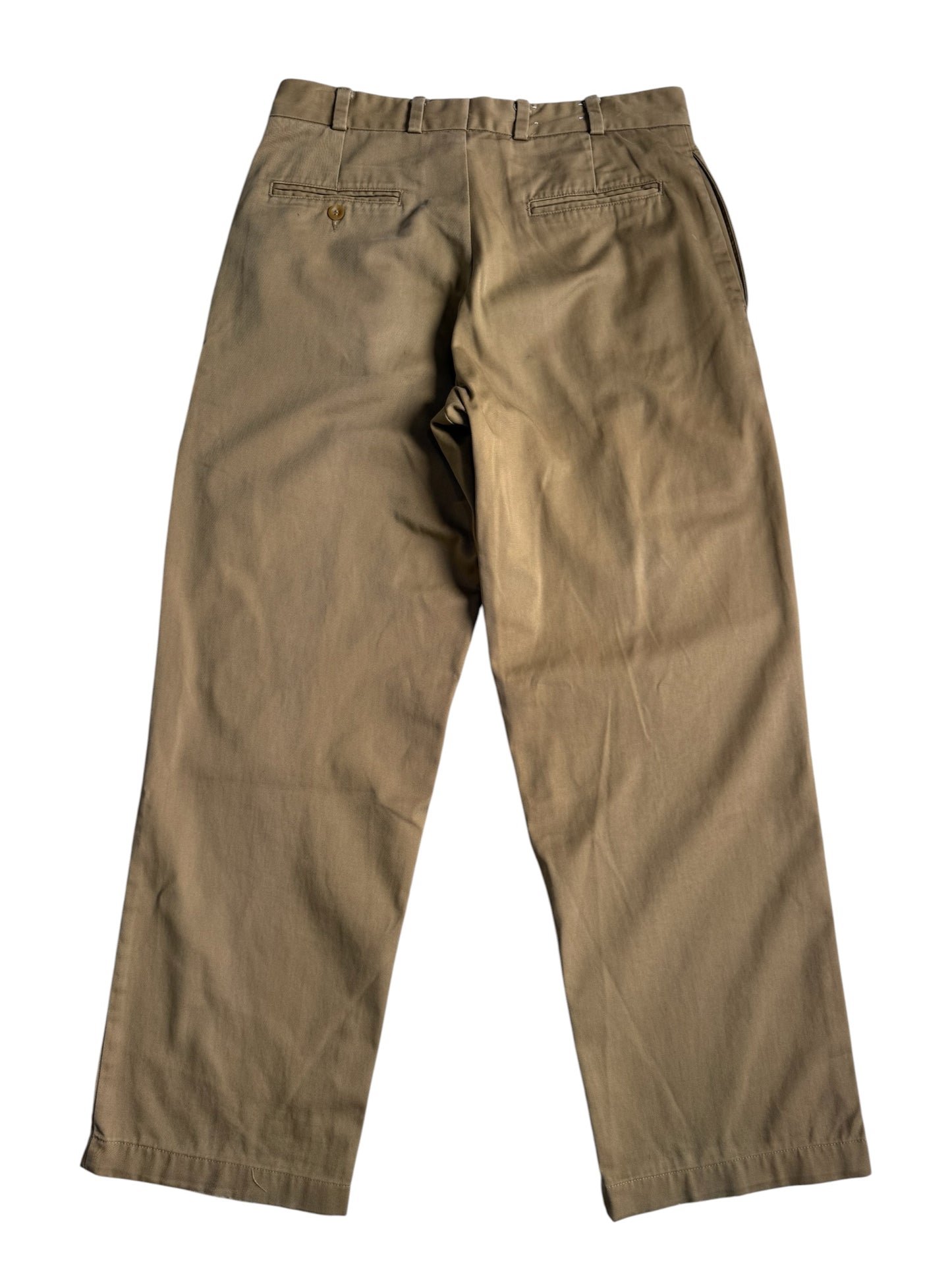 Vintage Bills Khakis USA Pleated Chino Pants Khaki Cotton Trousers