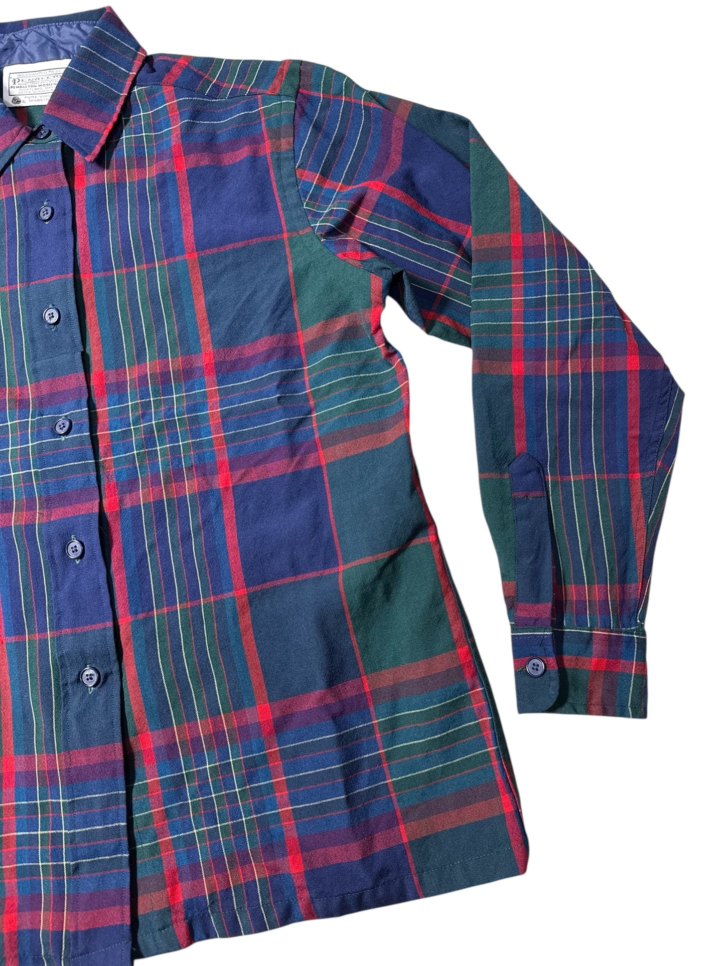 Vintage 1980s Pendleton Plaid Wool Shirt Made in USA