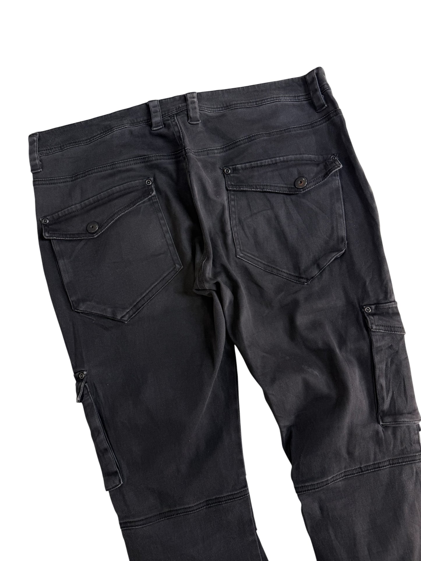 In The Attic Homme Multi Pocket Cargo Pants Black