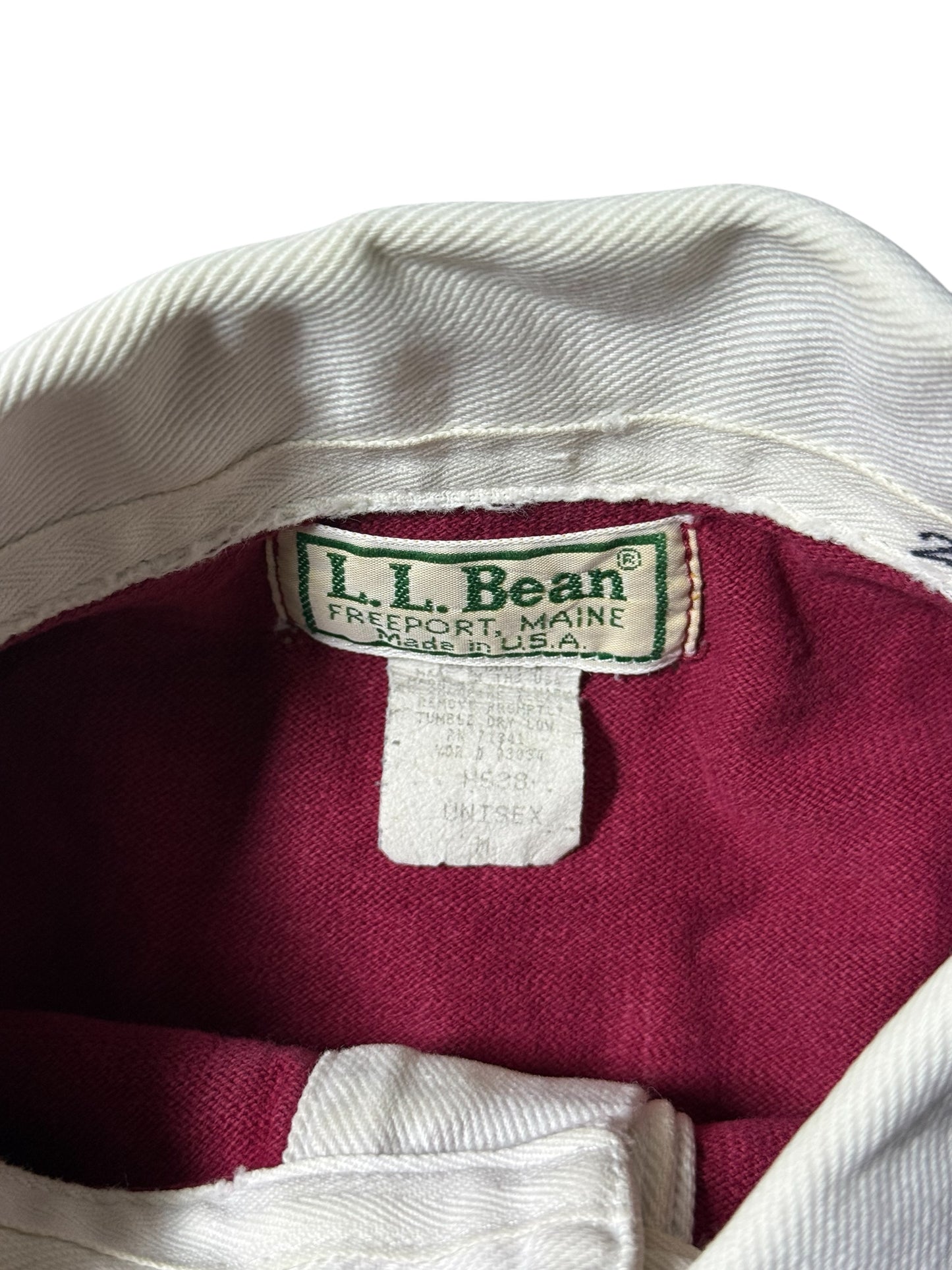 Vintage LL Bean USA Rugby Shirt Long Sleeve Stripe Made in USA