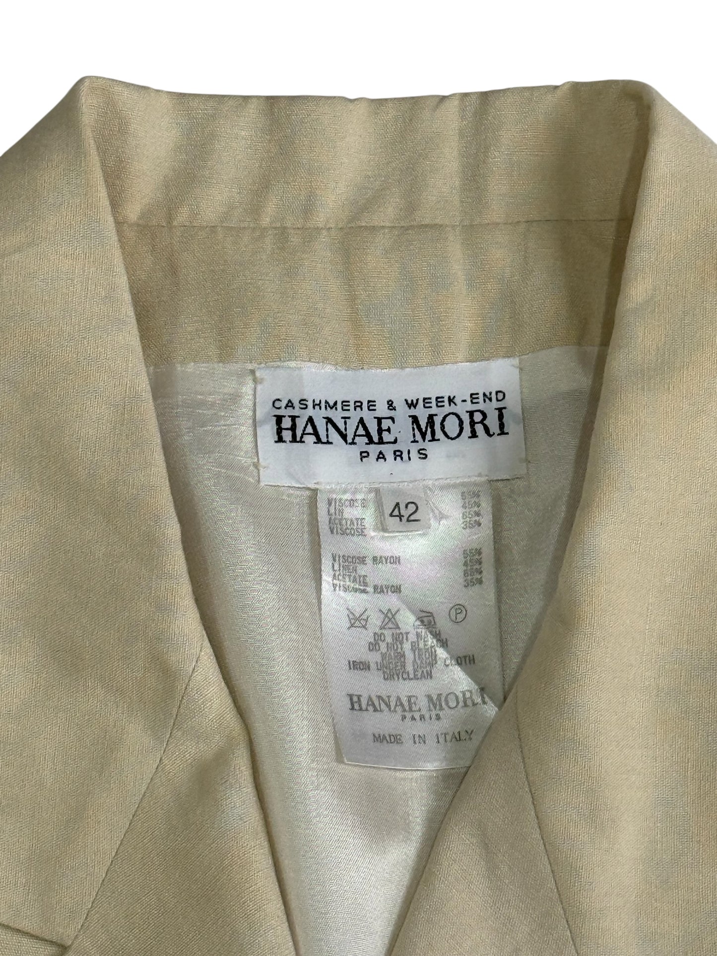 Vintage Hanae Mori Paris Cashmere & Week-End Double Breasted Blazer Jacket