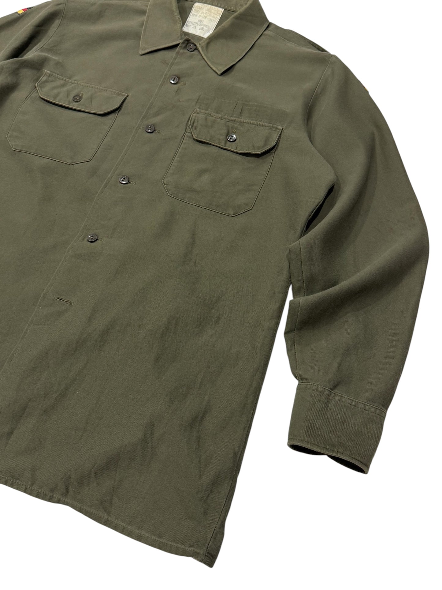 Vintage 1987 West German Army Field Shirt Olive Drab Bundeswehr Feuchter Ringelai