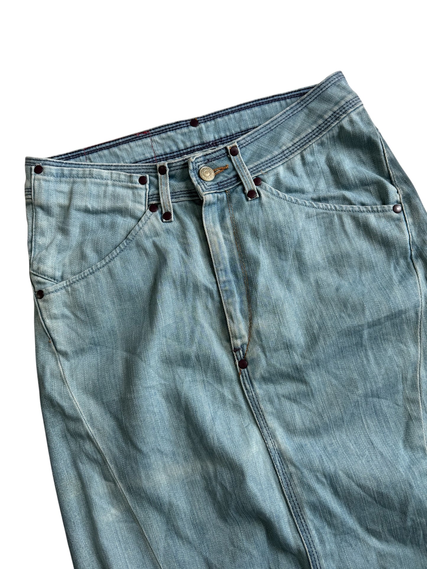 Vintage Y2K Levis RED Denim Skirt Made In Italy