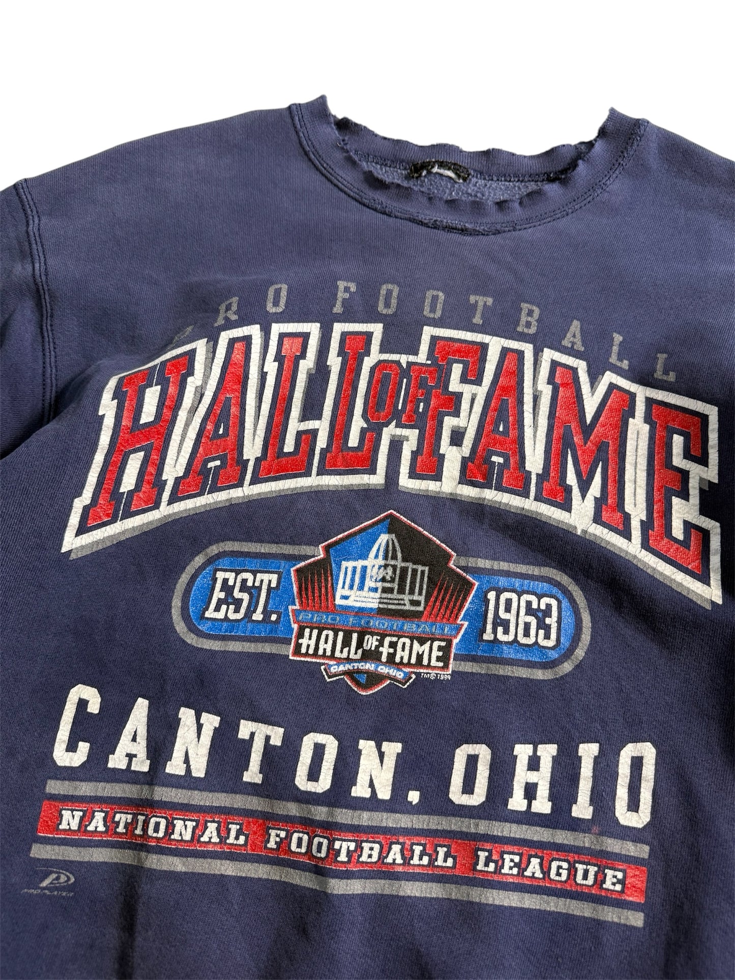 Vintage 1999 Pro Football Hall of Fame Crewneck Sweatshirt Distressed USA