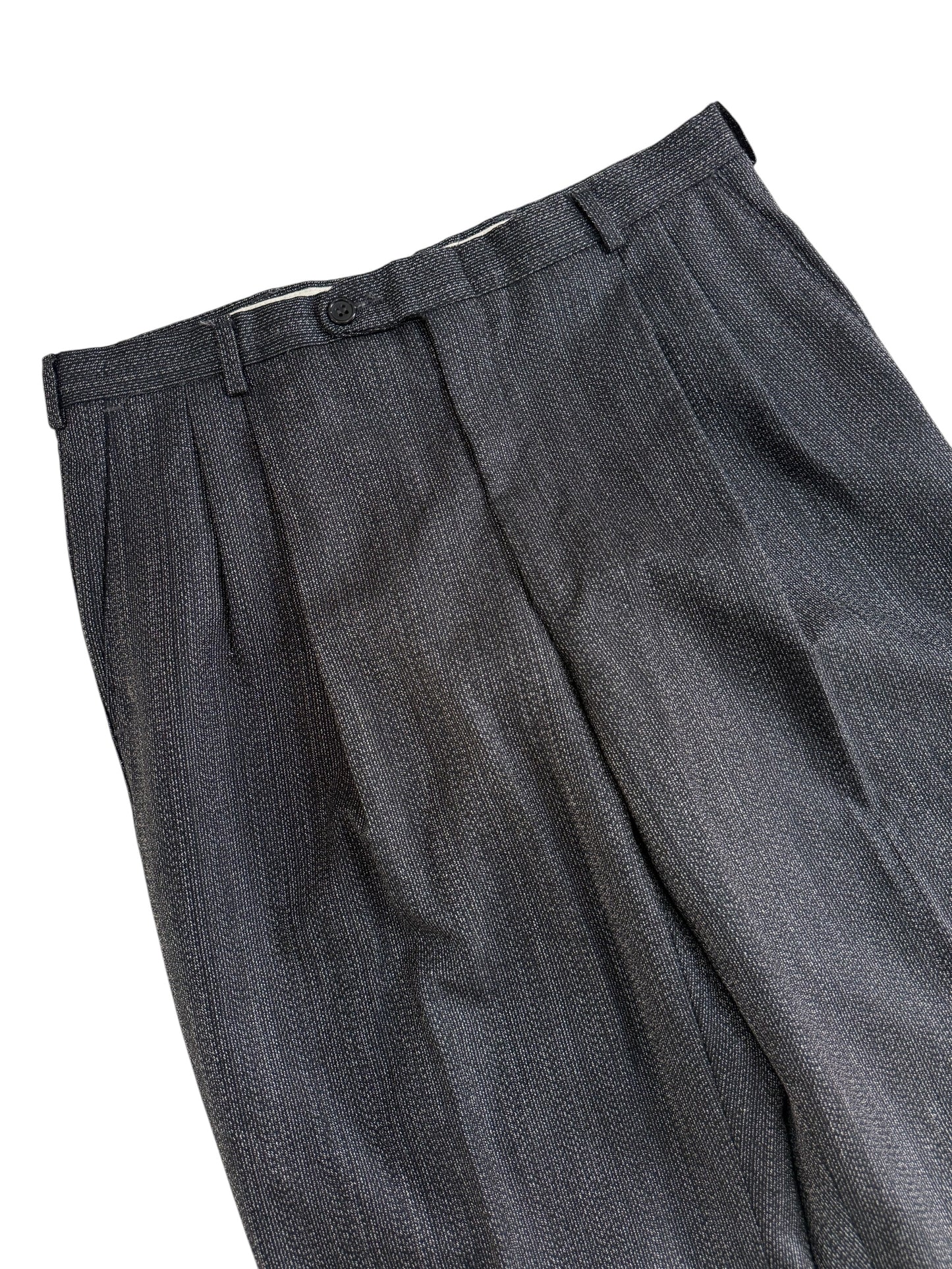 Vintage 1970s–80s Textured Pleated Dress Trousers