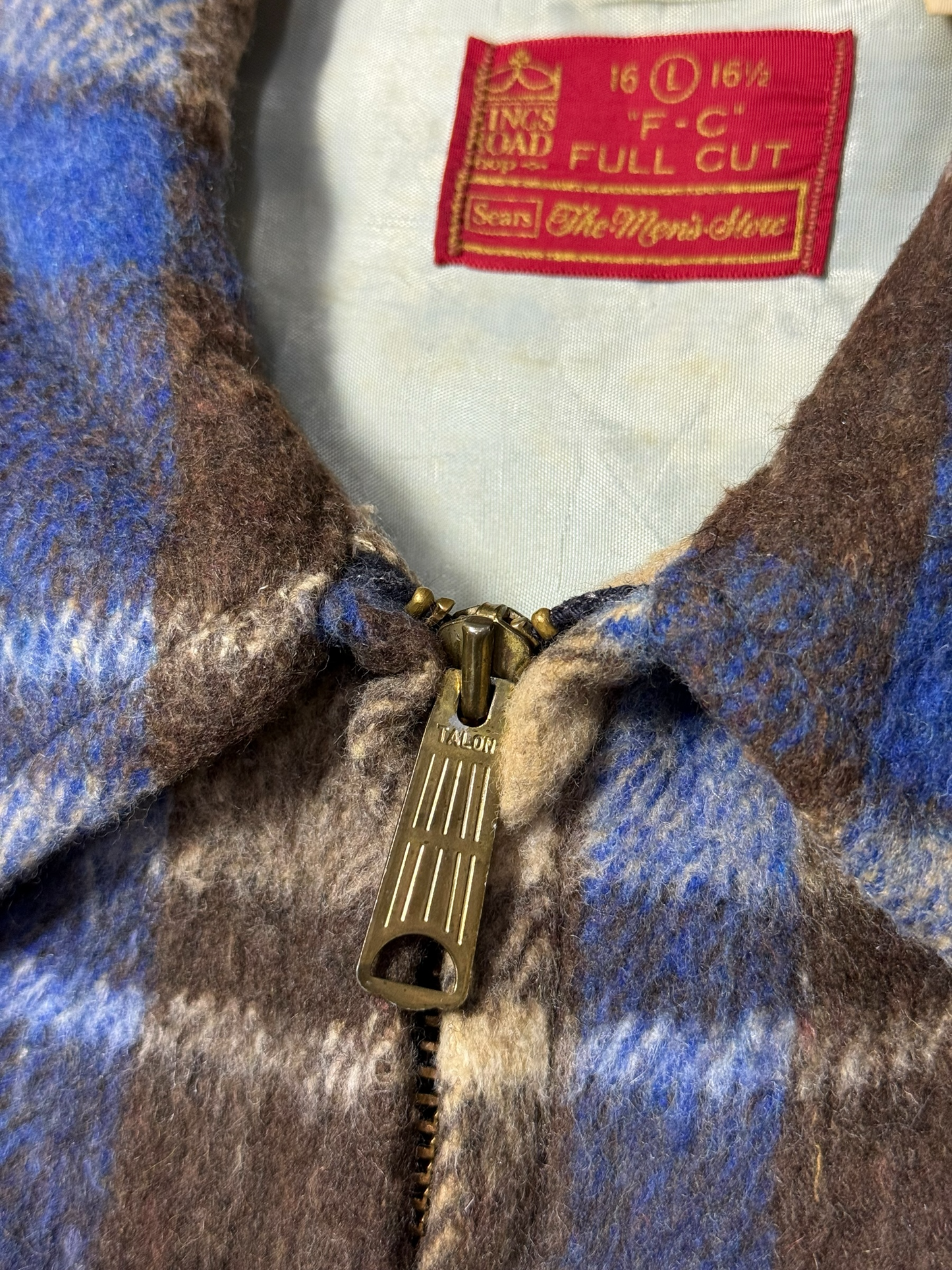 Vintage 1950s-60s Sears Kings Road Wool Plaid Jacket USA Made