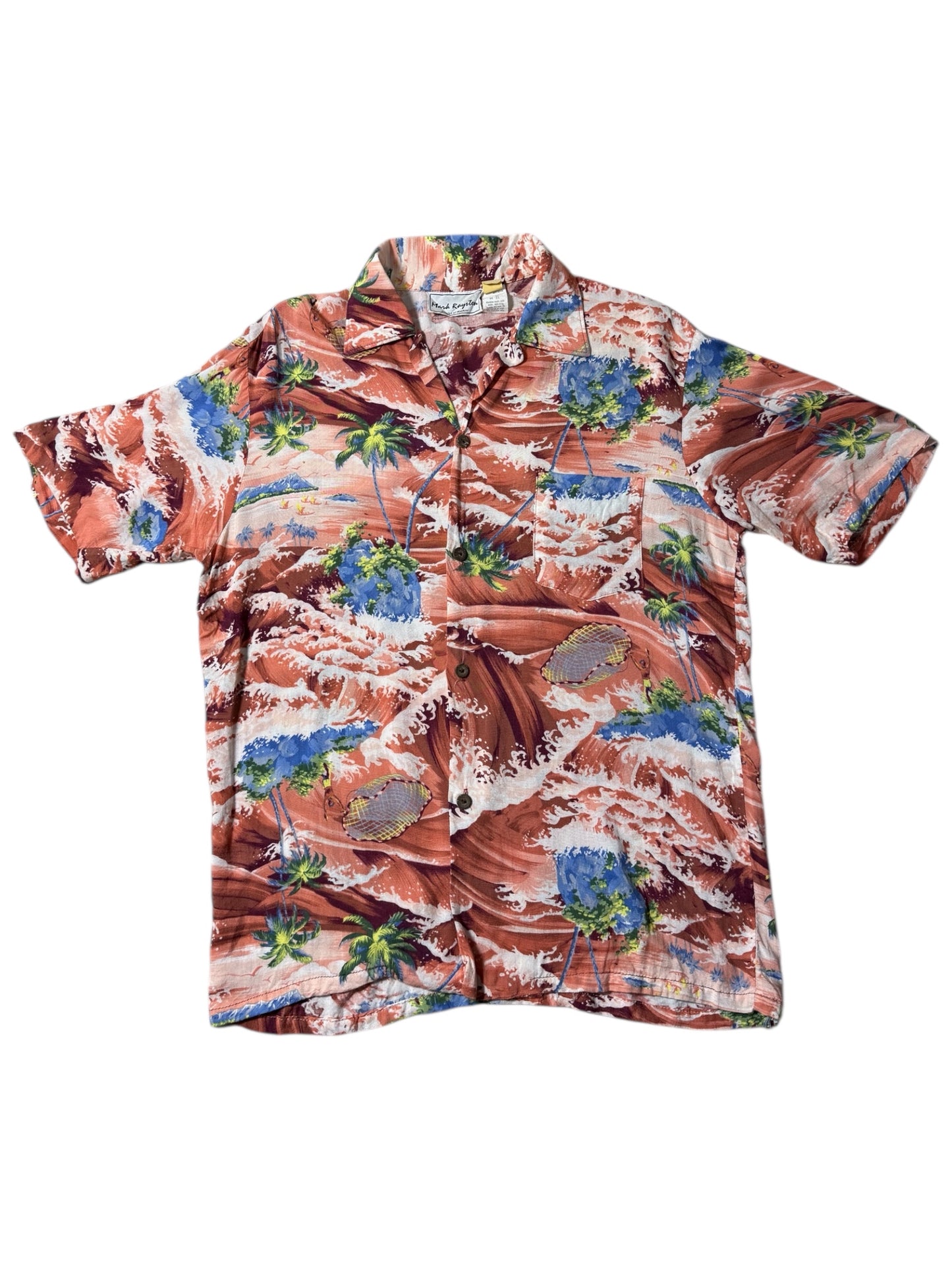 Vintage 1980s–90s Mark Raysten Rayon Hawaiian Aloha Shirt Malihini