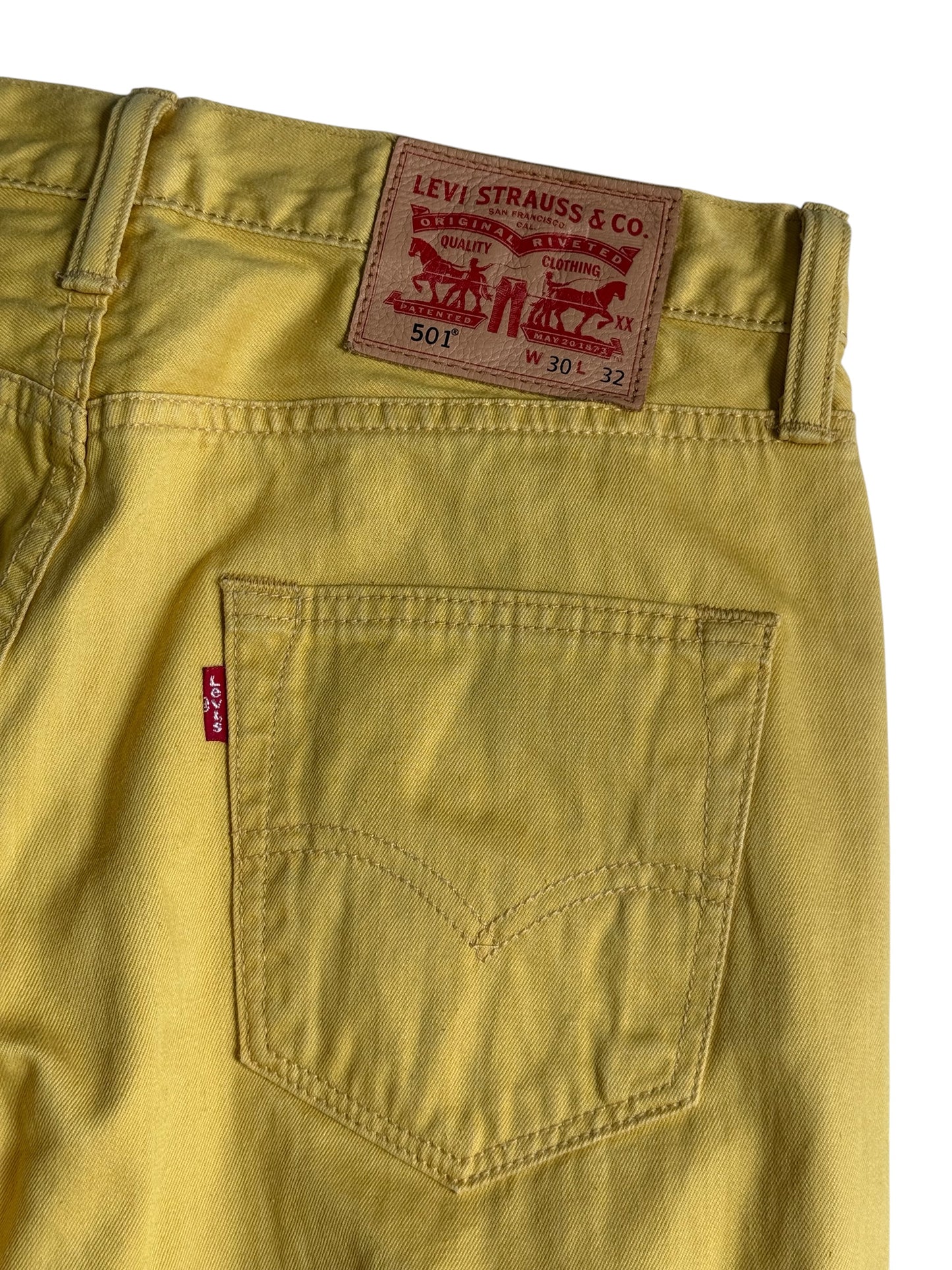 Levis 501 Mustard Yellow Denim Jeans Made in Poland