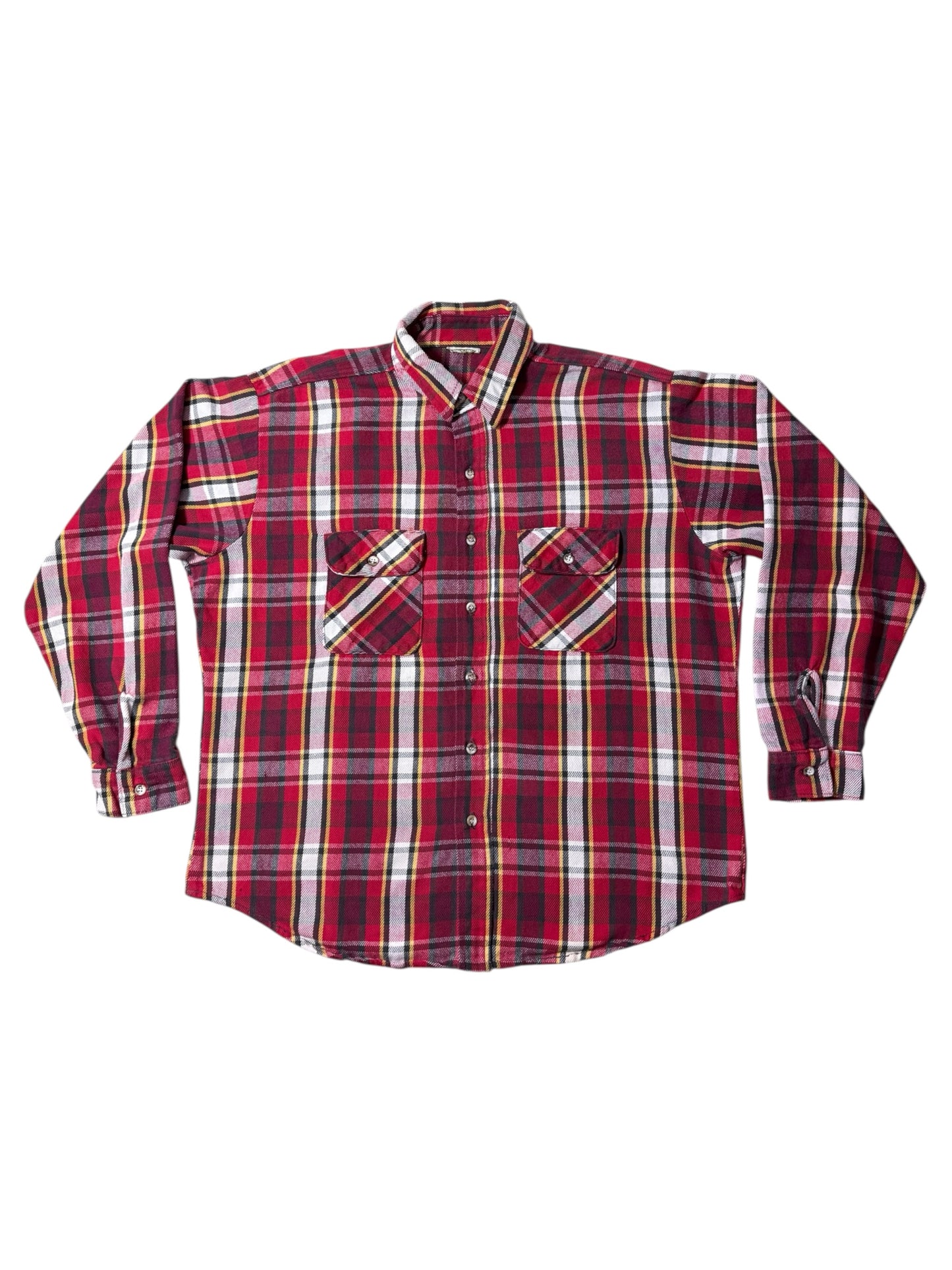 Vintage 1990s Five Brother Plaid Flannel Shirt Heavyweight Workwear