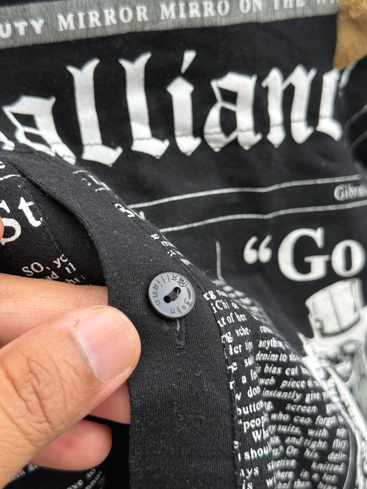 Vintage John Galliano Newspaper Tshirt Made In Italy