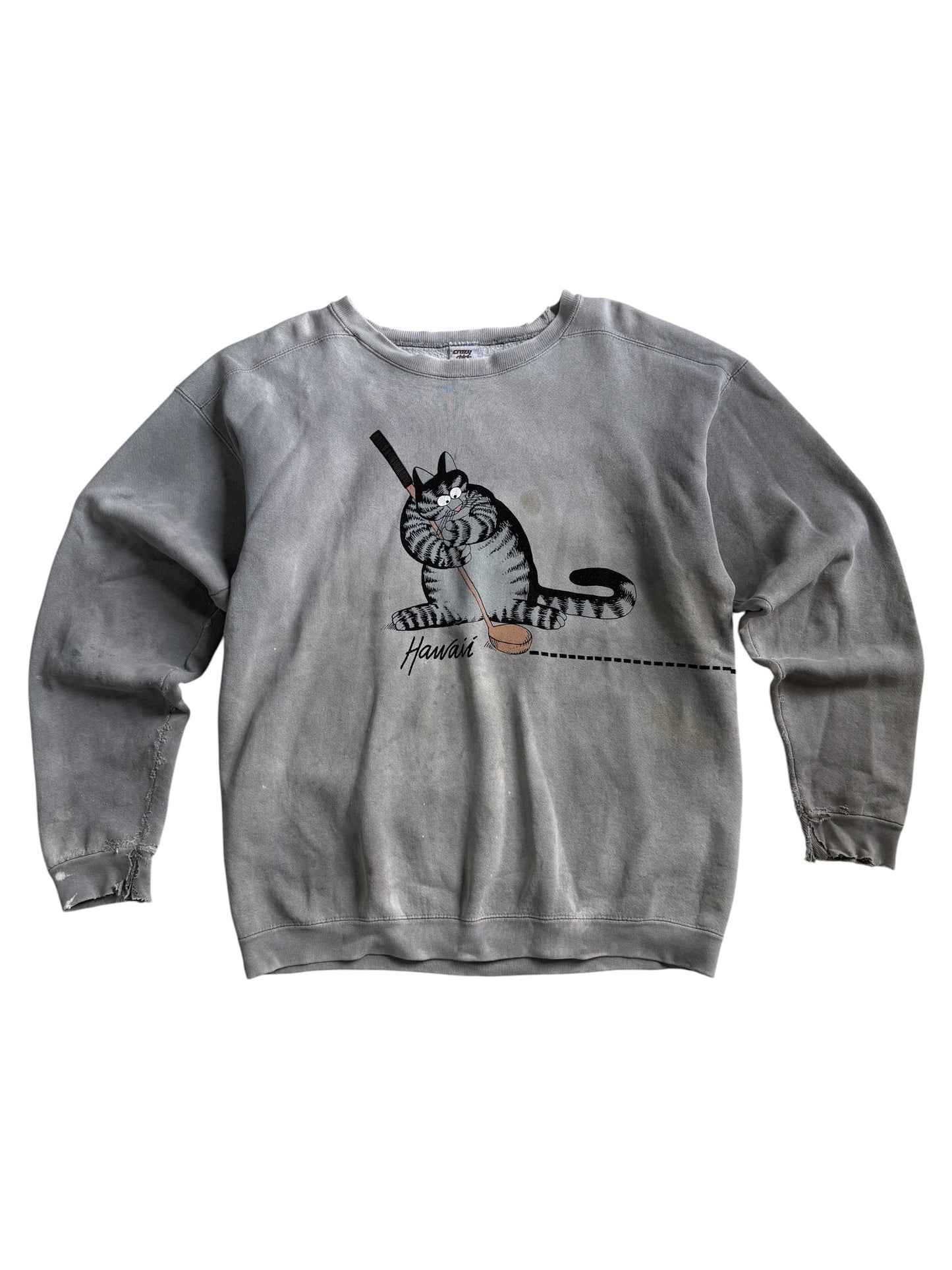 Vintage Crazy Shirts Hawaii Made In Usa Distressed Sweatshirt