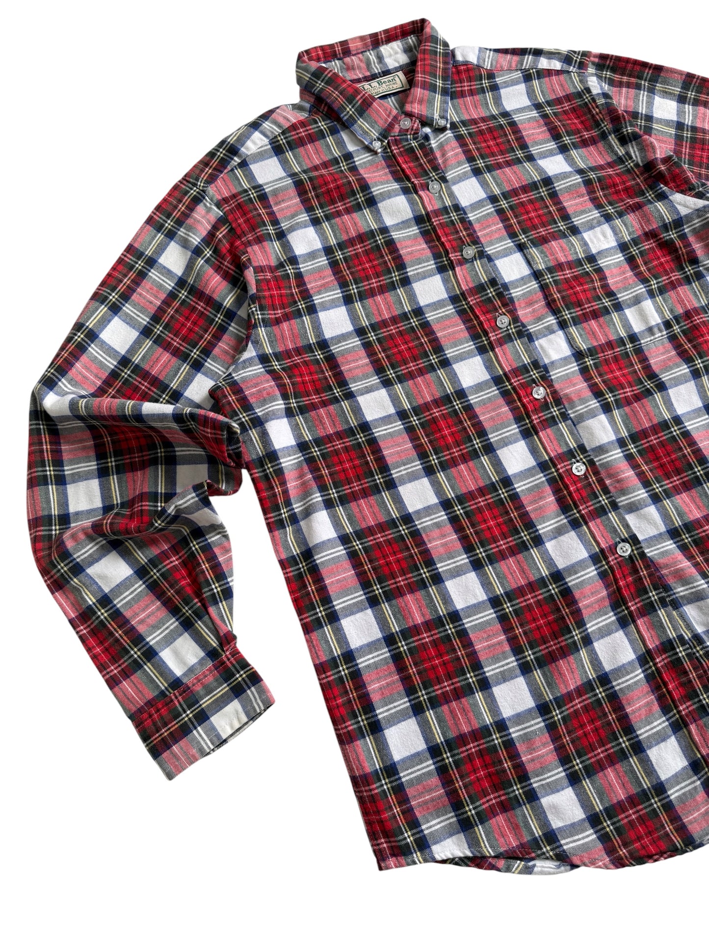 Vintage LL Bean Made in USA Plaid Button Down Flannel Shirt