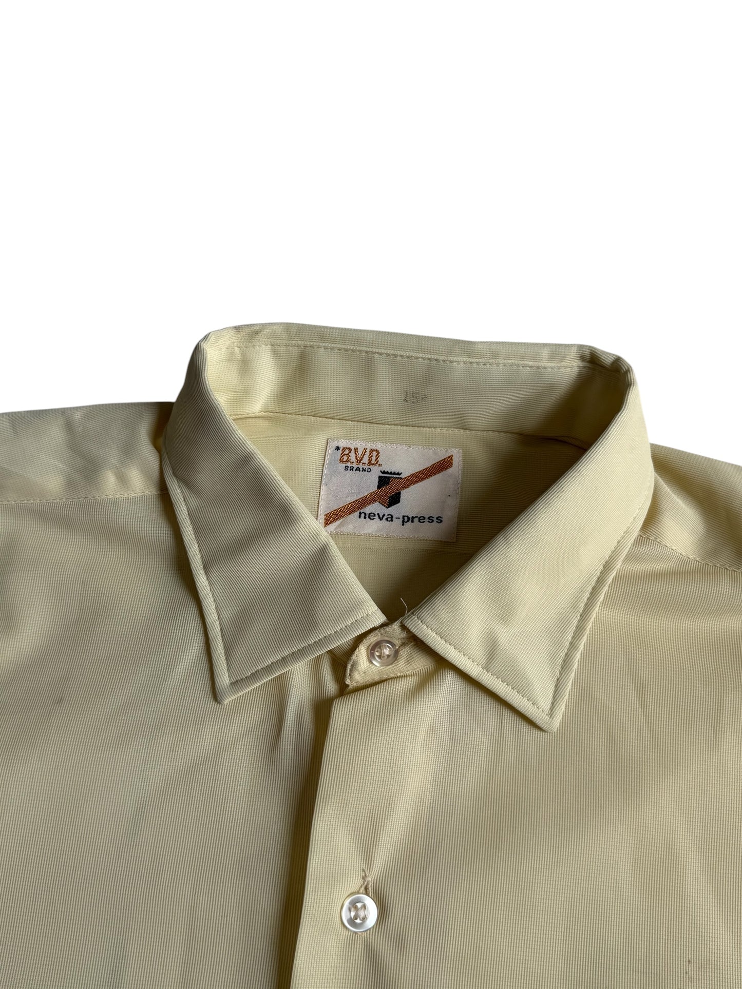 Vintage 1970s BVD Heva-Press Permanent Press Short Sleeve Shirt Deadstock NOS USA