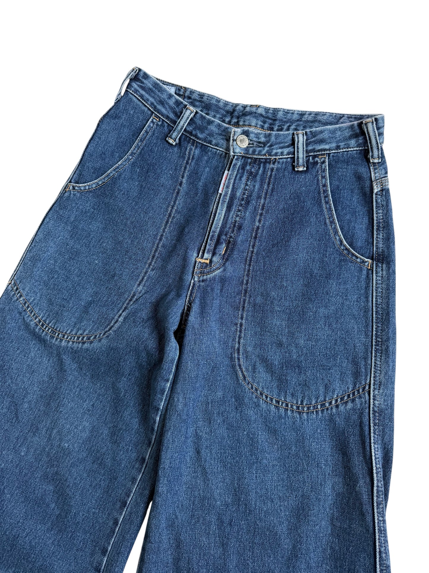 Vintage Something French Nouveaux Wide Leg Denim Jeans Made in Japan
