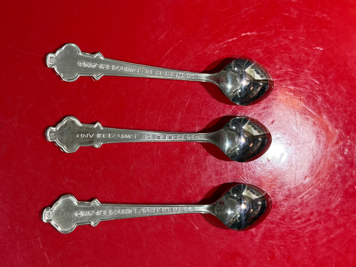 Vintage Rolex Bucherer Lucerne Switzerland Souvenir Spoon Lot of 3