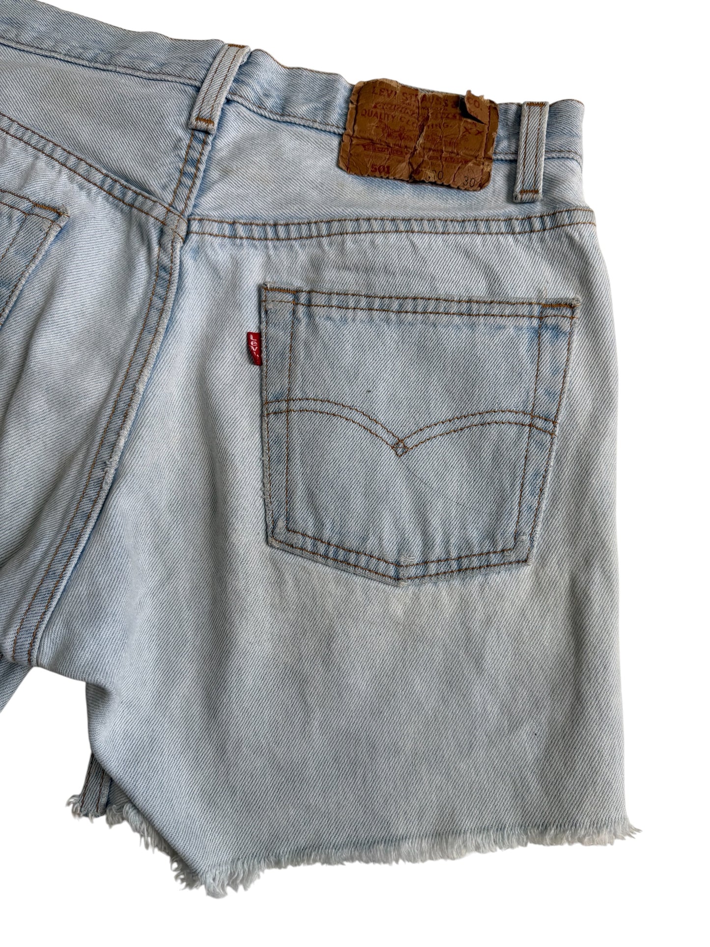Vintage Levis 501 Cut Off Denim Jeans Made In Usa