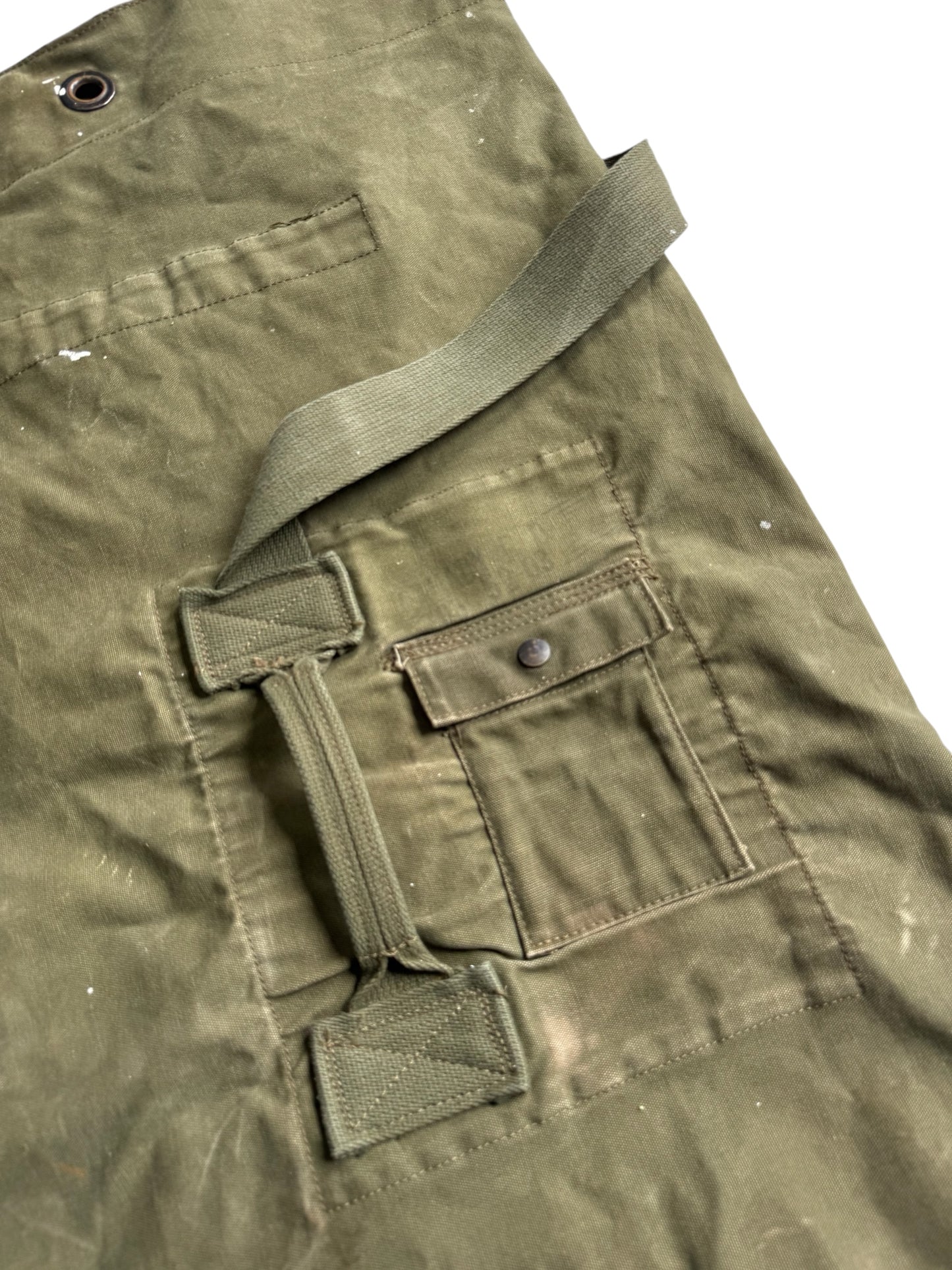 Vintage 50s-60s Us Army Olive Drab Canvas Top-Load Duffle Bag