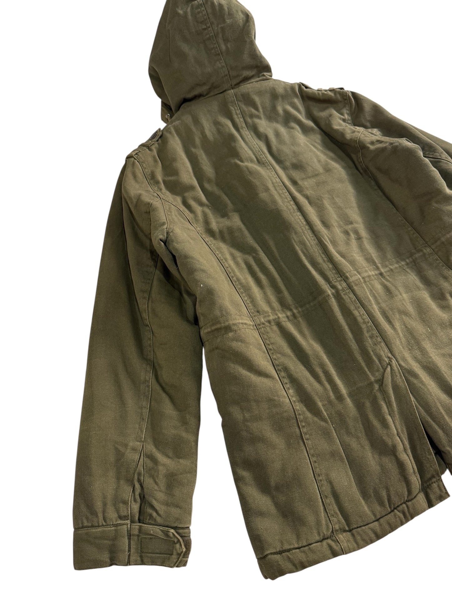 Vintage In The Attic Japan Hooded Military Jacket Olive Green Fireman Clasp Parka