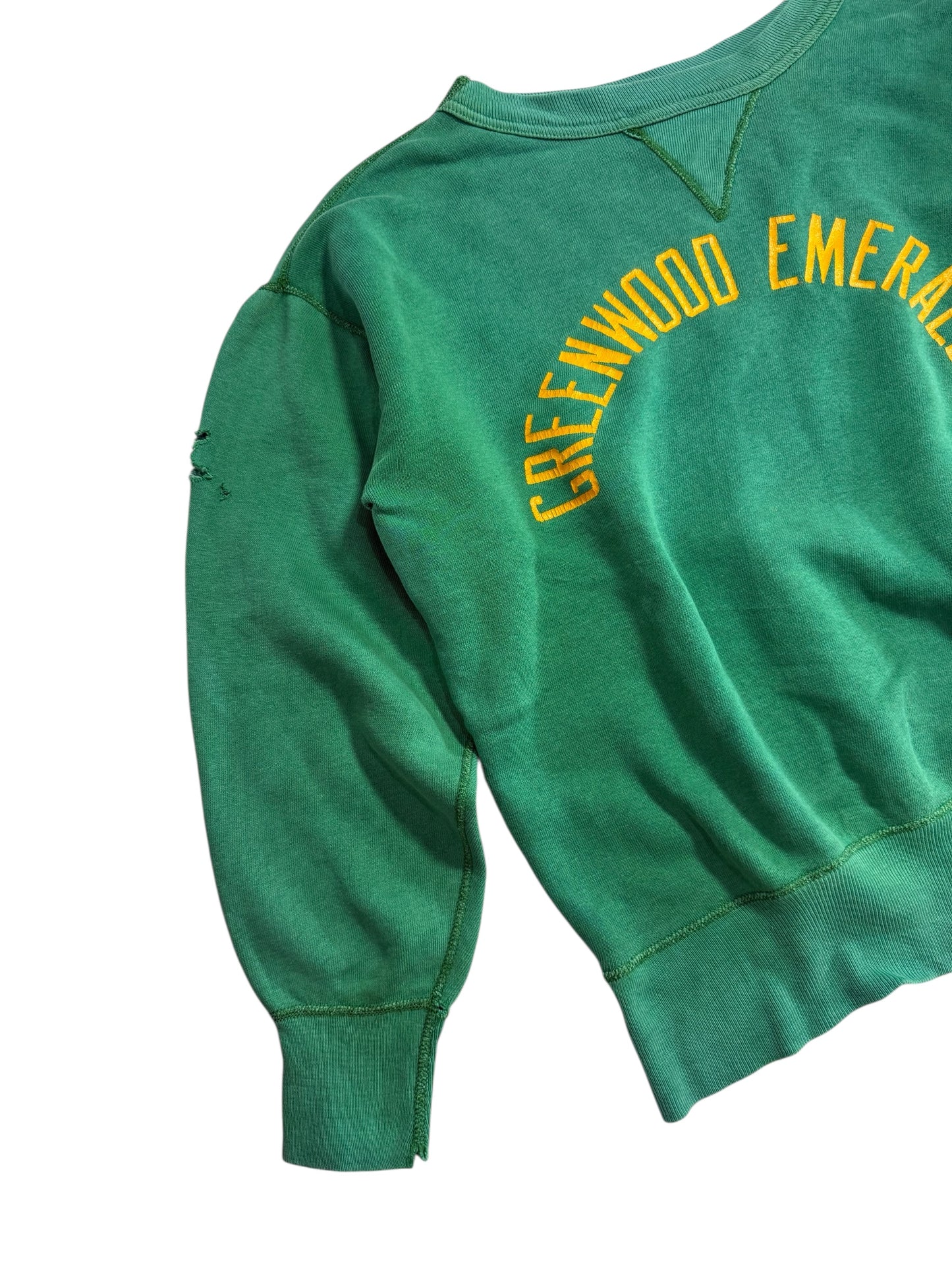 Vintage 1960s Greenwood Emeralds Single V Green Sweatshirt