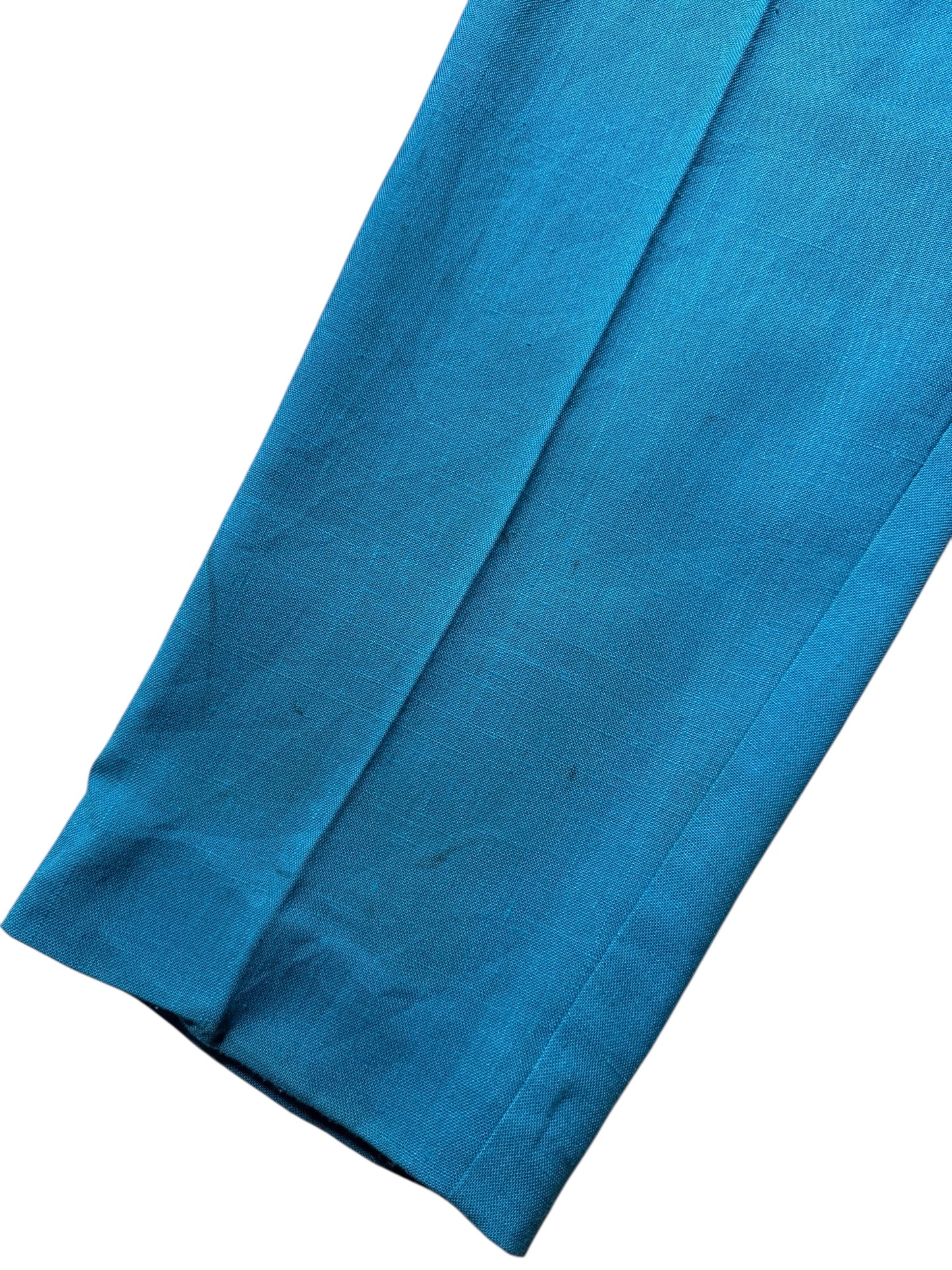 Vintage Cotler Pleated Trousers Teal Blue Classic American Slacks