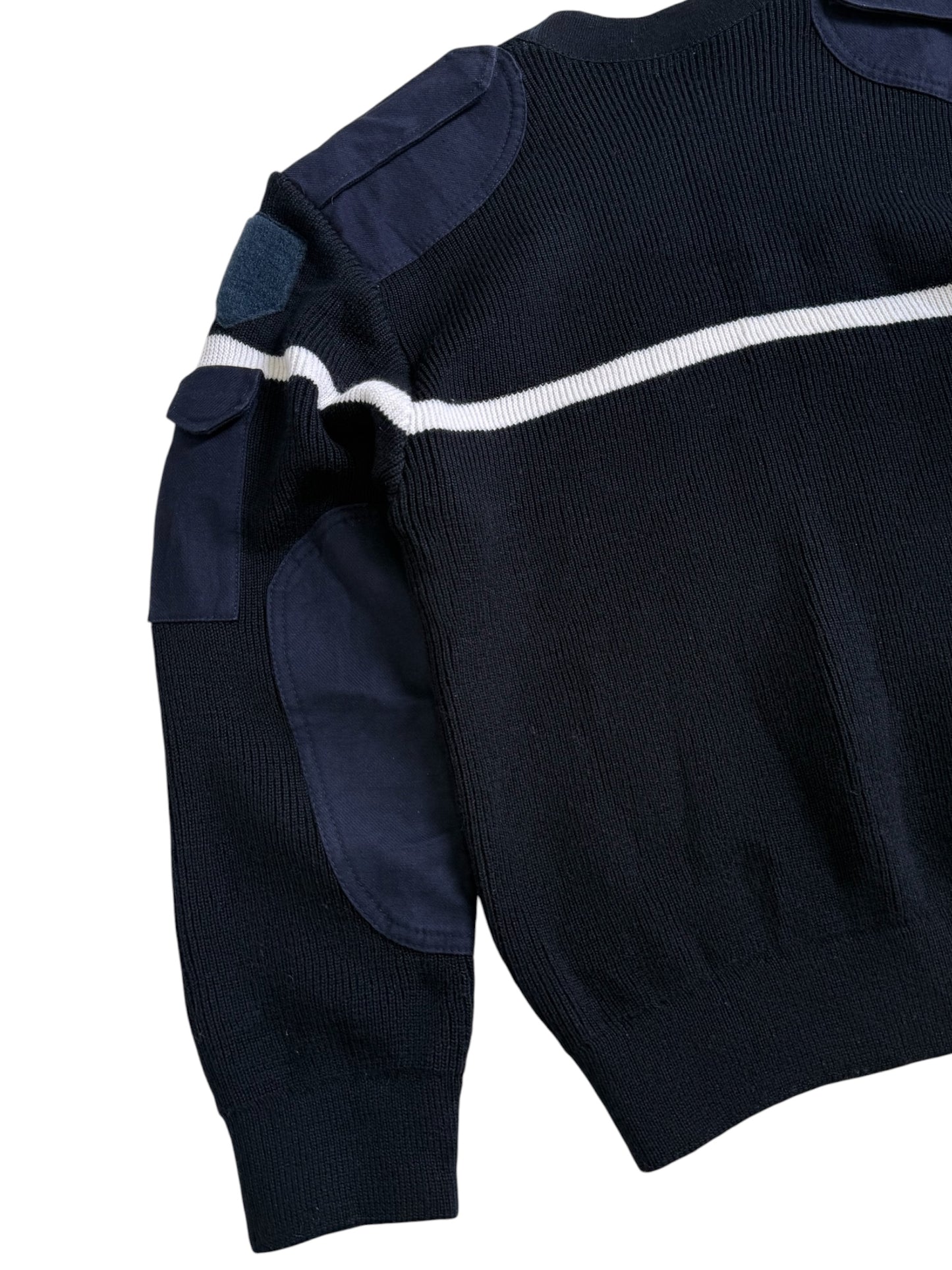 Vintage French Gendarmerie Wool Commando Sweater Made in France Military Knit