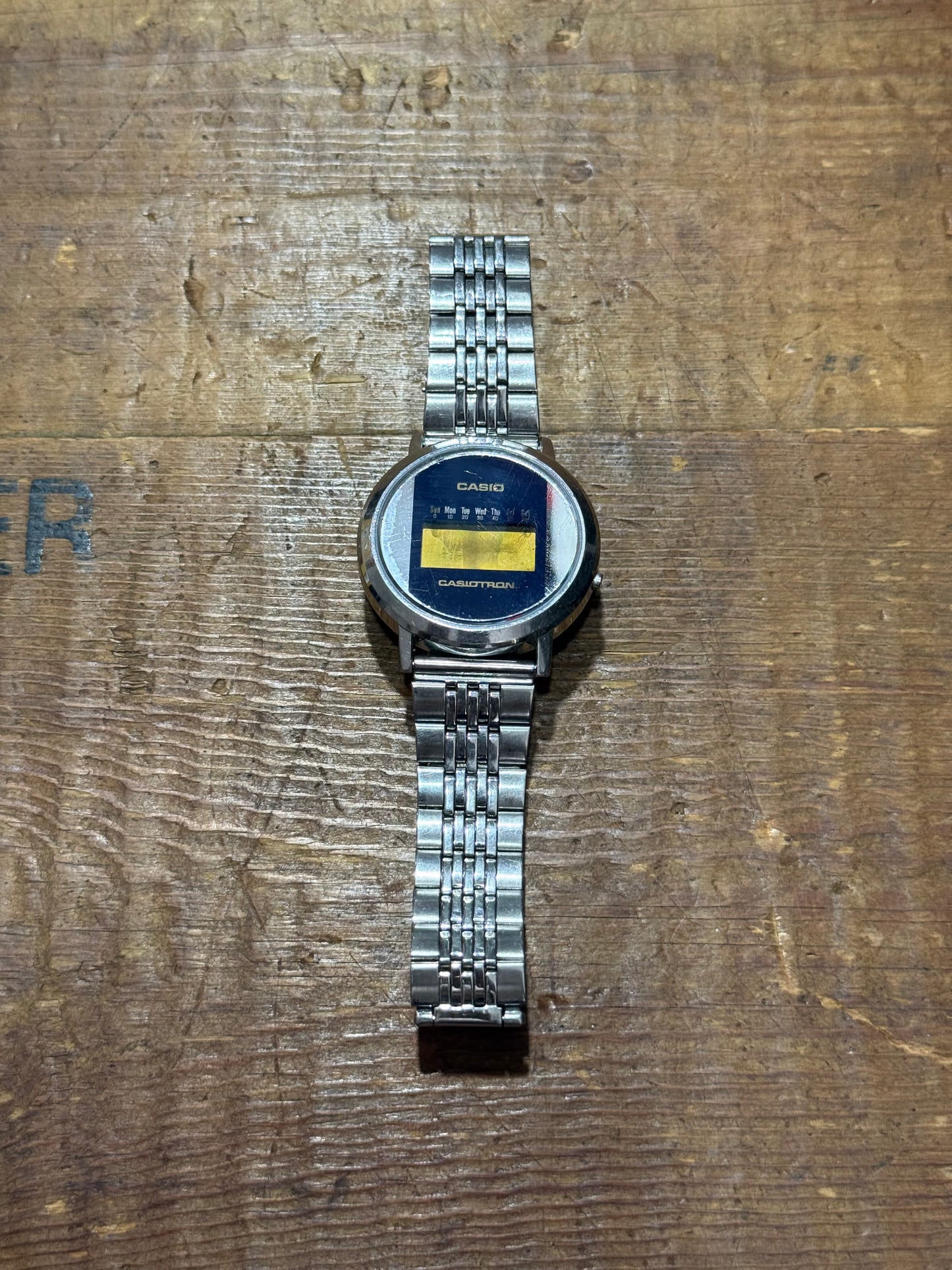 Vintage Casio R-12 Casiotron Japan Watch Junk Not Working For Parts