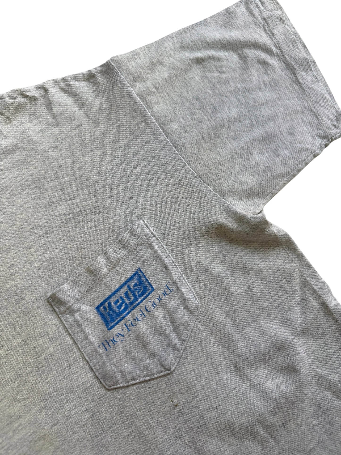 Vintage 1995 Keds They Feel Good Promo Pocket Tshirt Made in USA