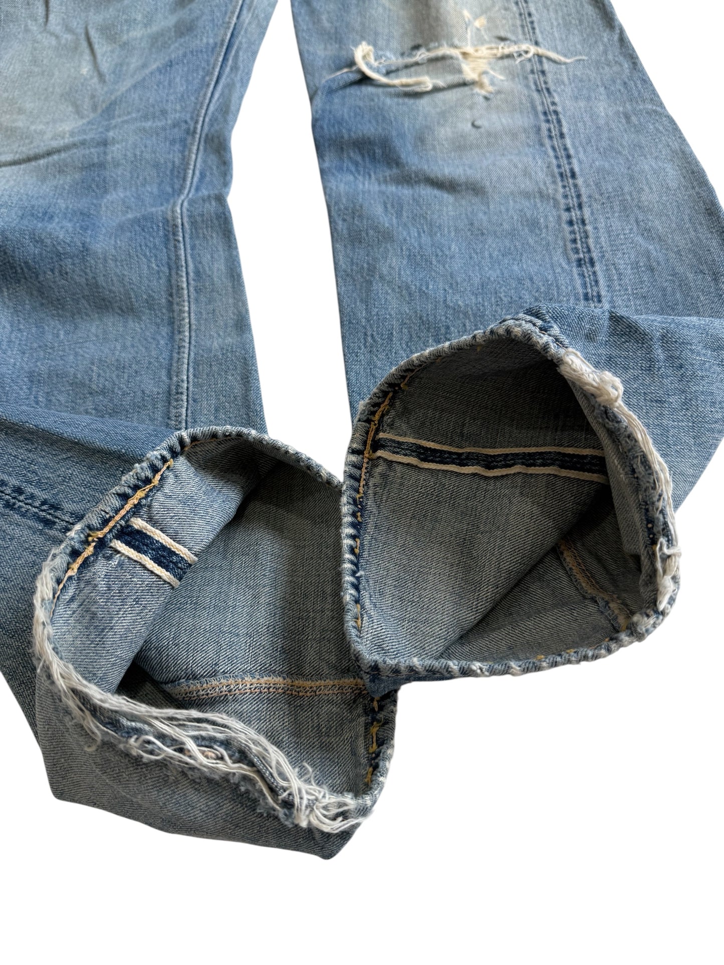 Vintage Warehouse & Co Selvedge Denim Distressed Jeans