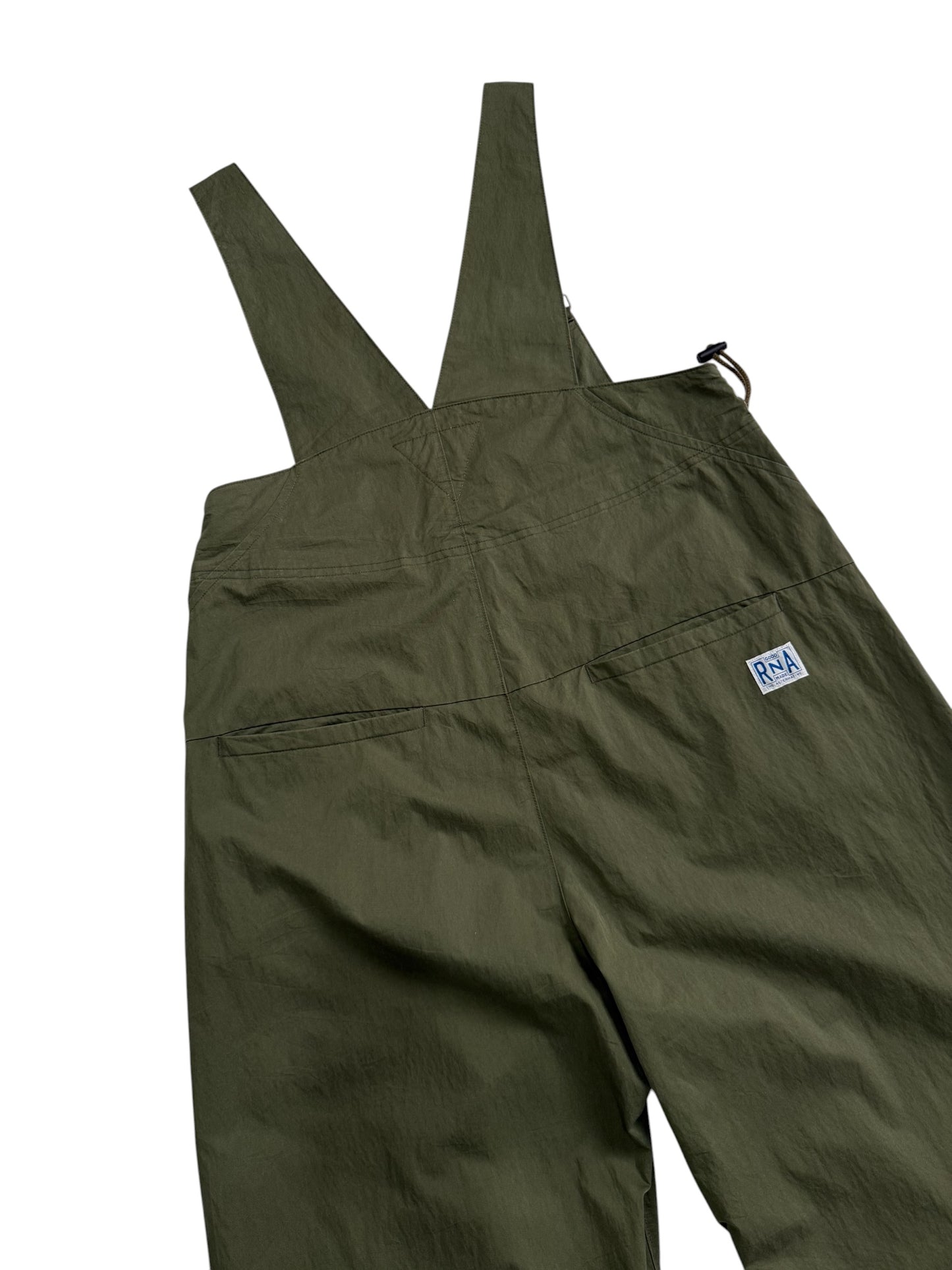 RNA The Alternative Syndrome Adjustable Military Bib Overalls Olive Green Wide Leg