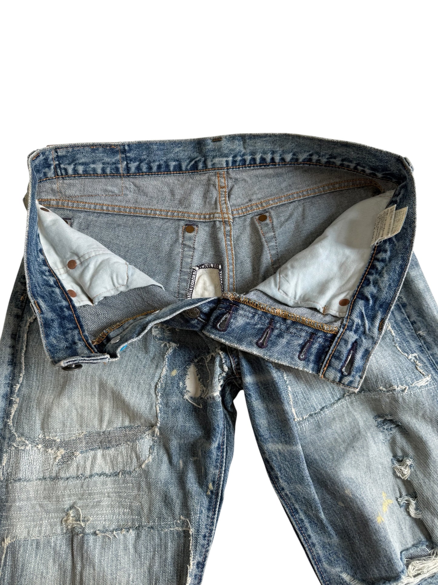 Vintage 2000s RNA SLANG Distressed Repair Denim Jeans