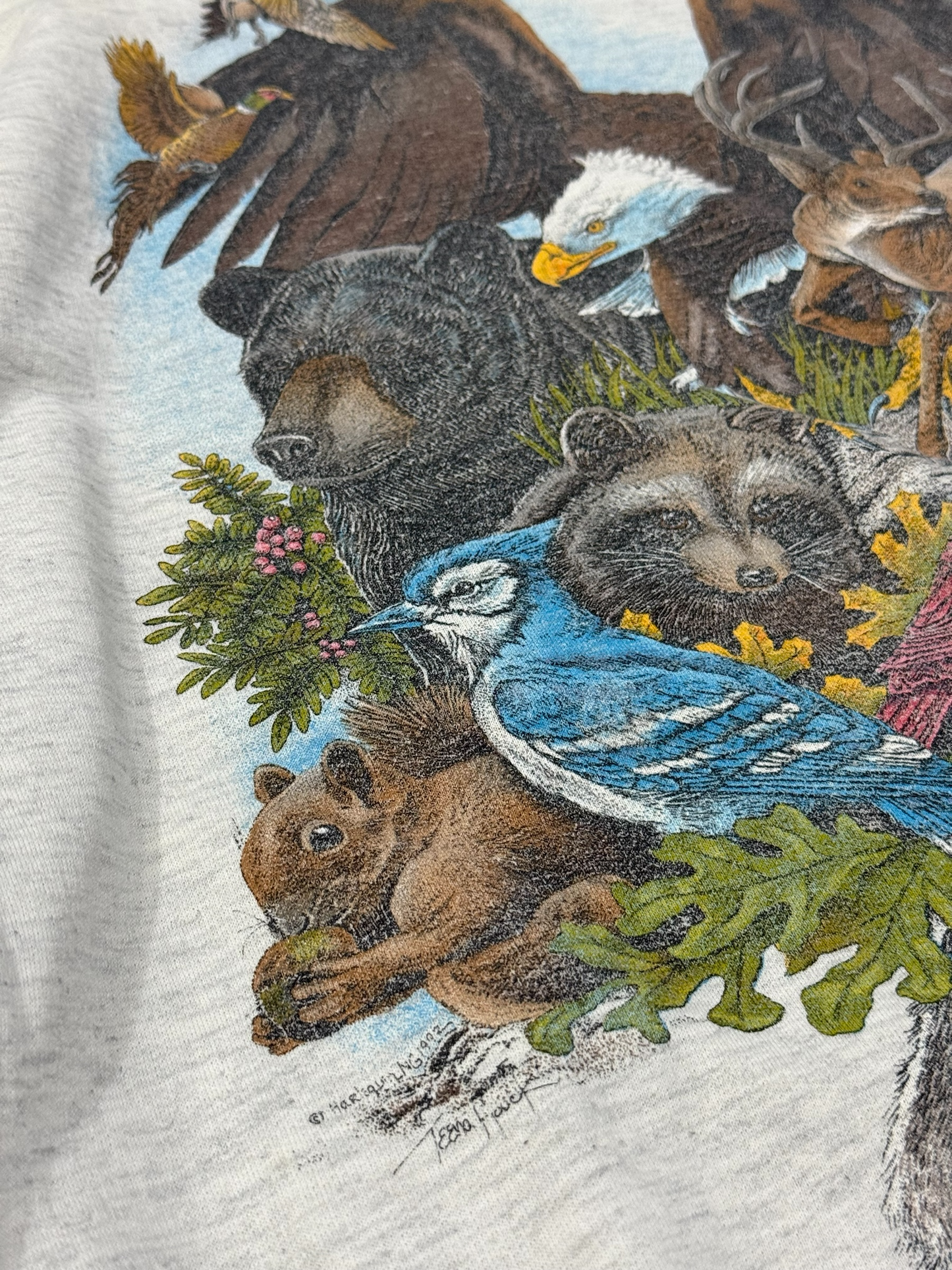 Vintage 90s Montreal Canada Wildlife Crewneck Sweatshirt