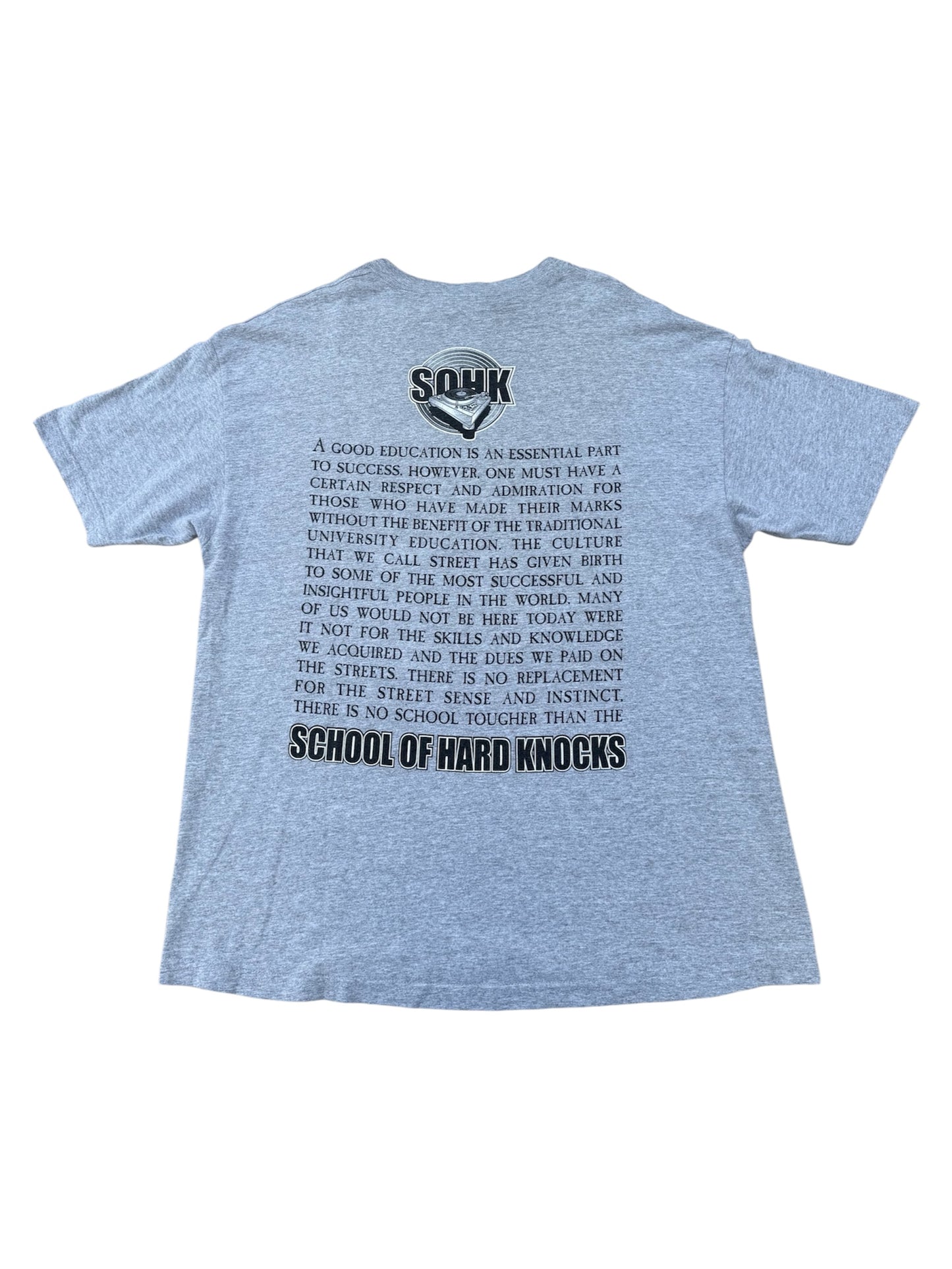 School of Hard Knocks DJ Turntable Tee 2000s Streetwear Hip-Hop