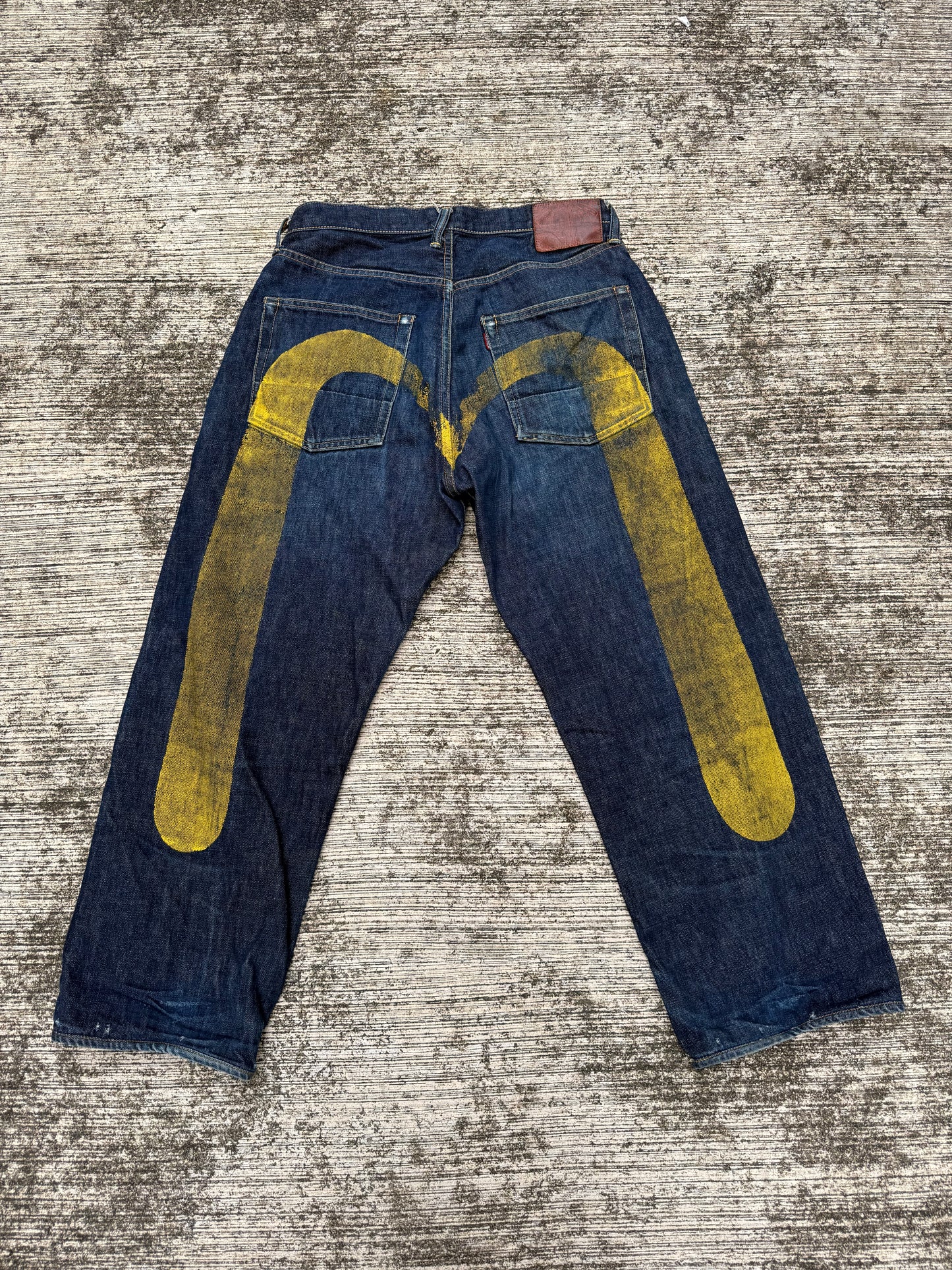 Evisu Japan Lot 2001 Selvedge Jeans Yellow Seagull Arcuate