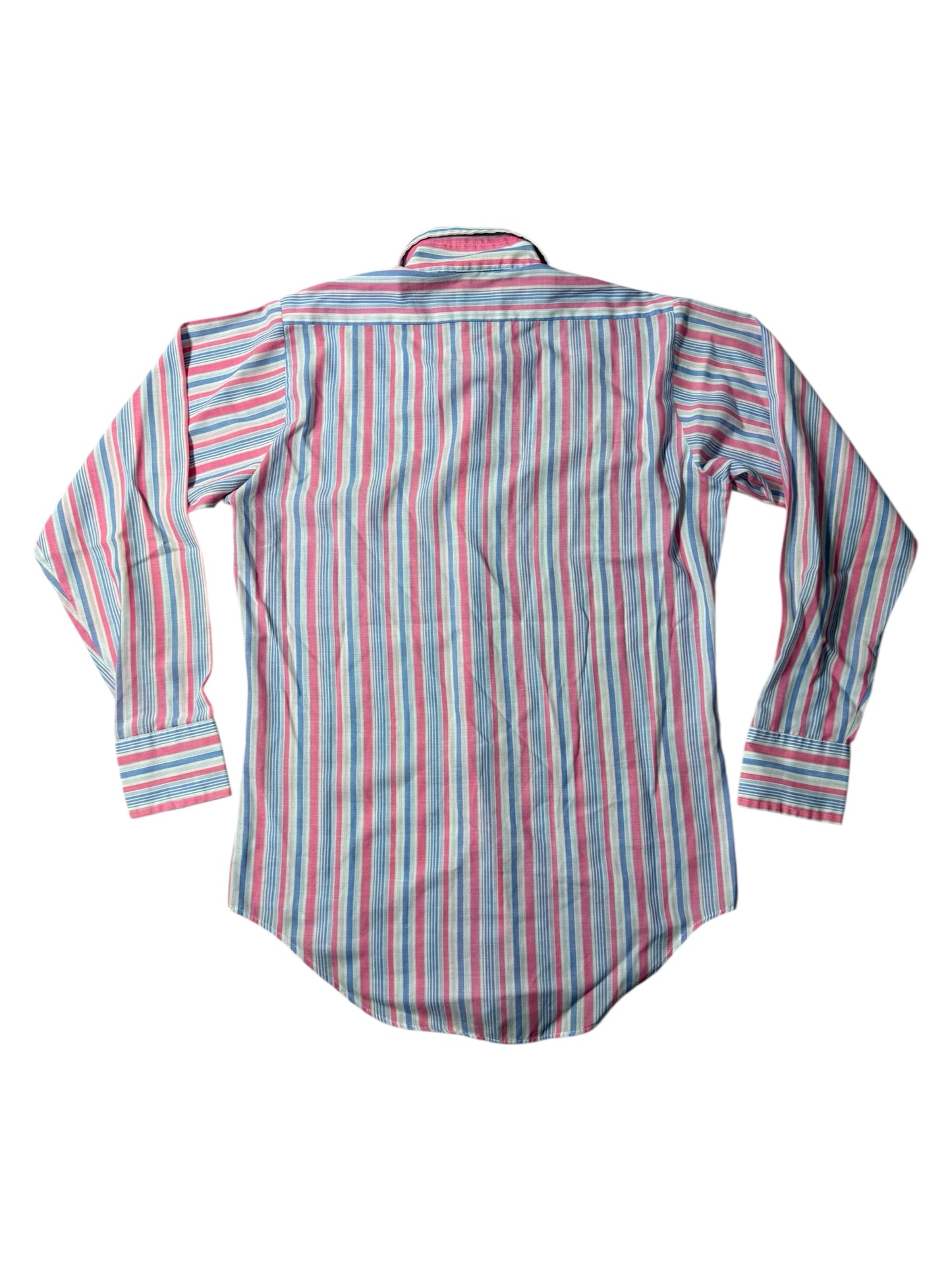 Vintage 1970s–80s Beeline Permanent Press Stripe Shirt Made In Usa