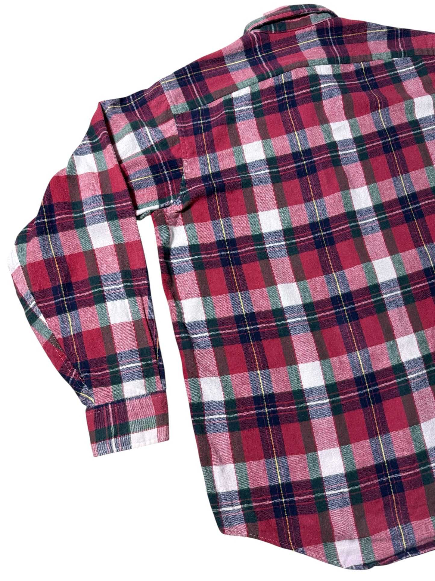 Vintage 1980s LL Bean Plaid Flannel Shirt Made in USA Button Down