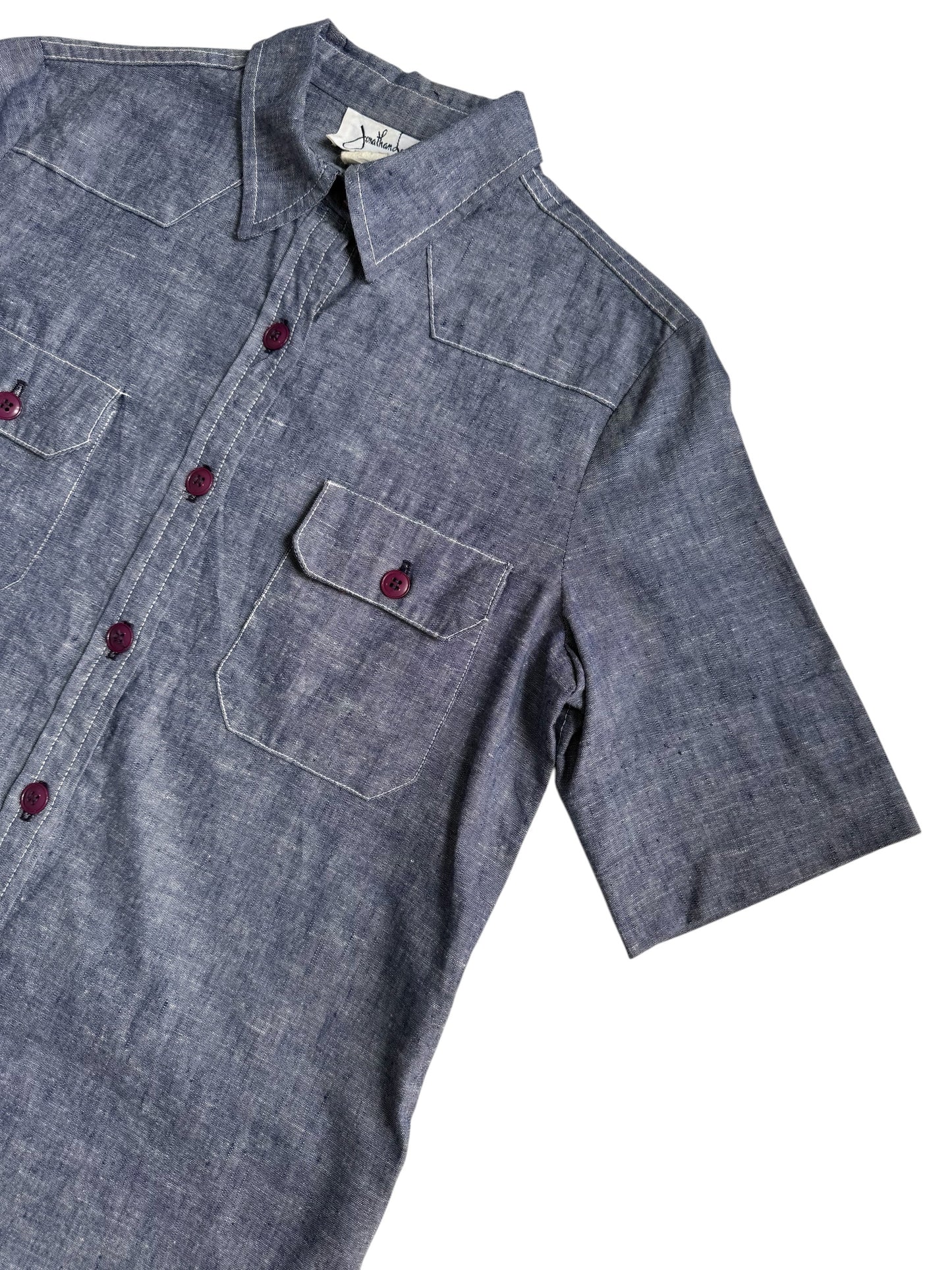 Vintage 1970s-80s Jonathan Logan Chambray Dress