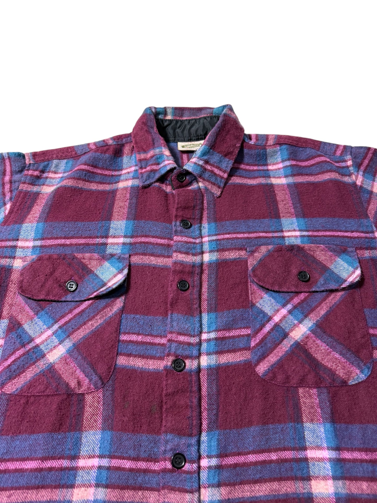 Vintage 1990s Five Brother Plaid Flannel Shirt Heavyweight Workwear