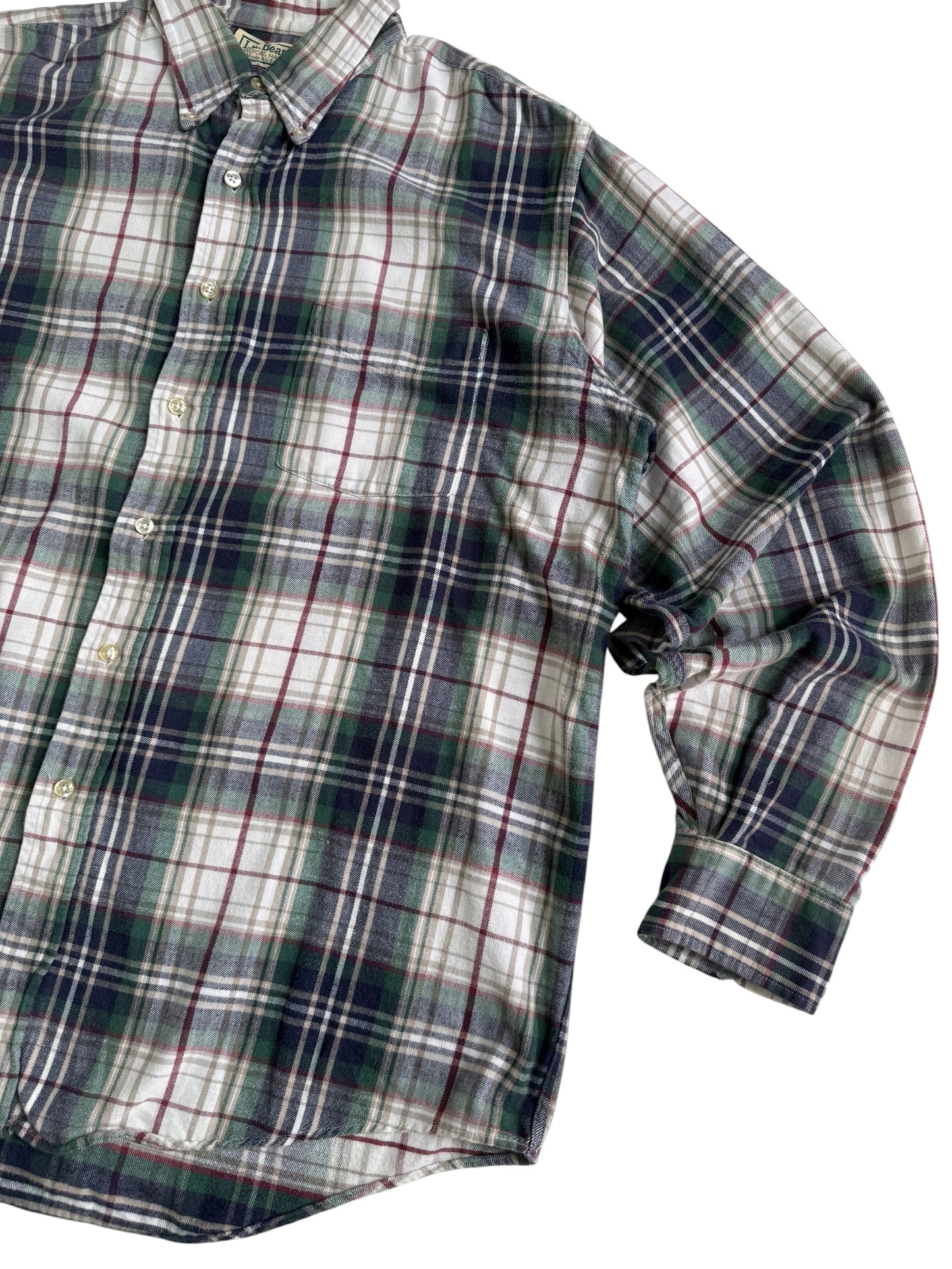 Vintage LL Bean Made in USA Plaid Flannel Shirt